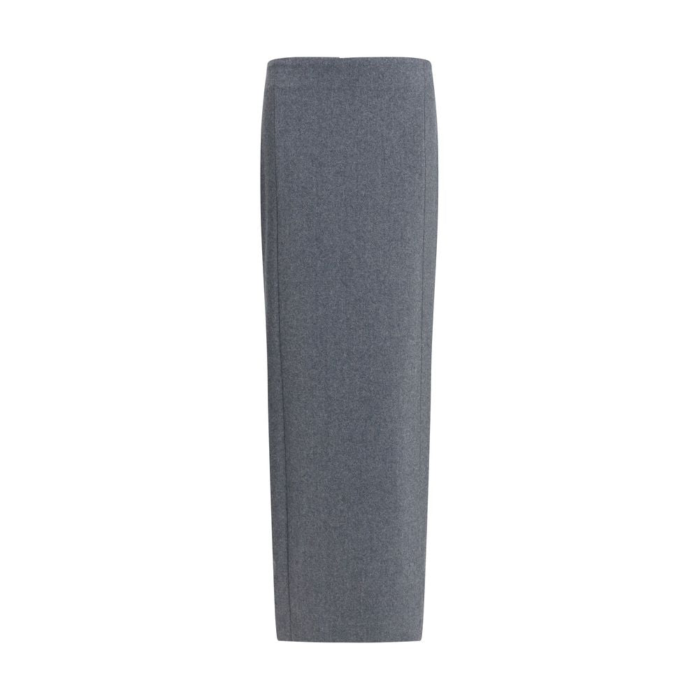 Thom Browne Gray Fleece Wool Long Skirt | Regal Royce