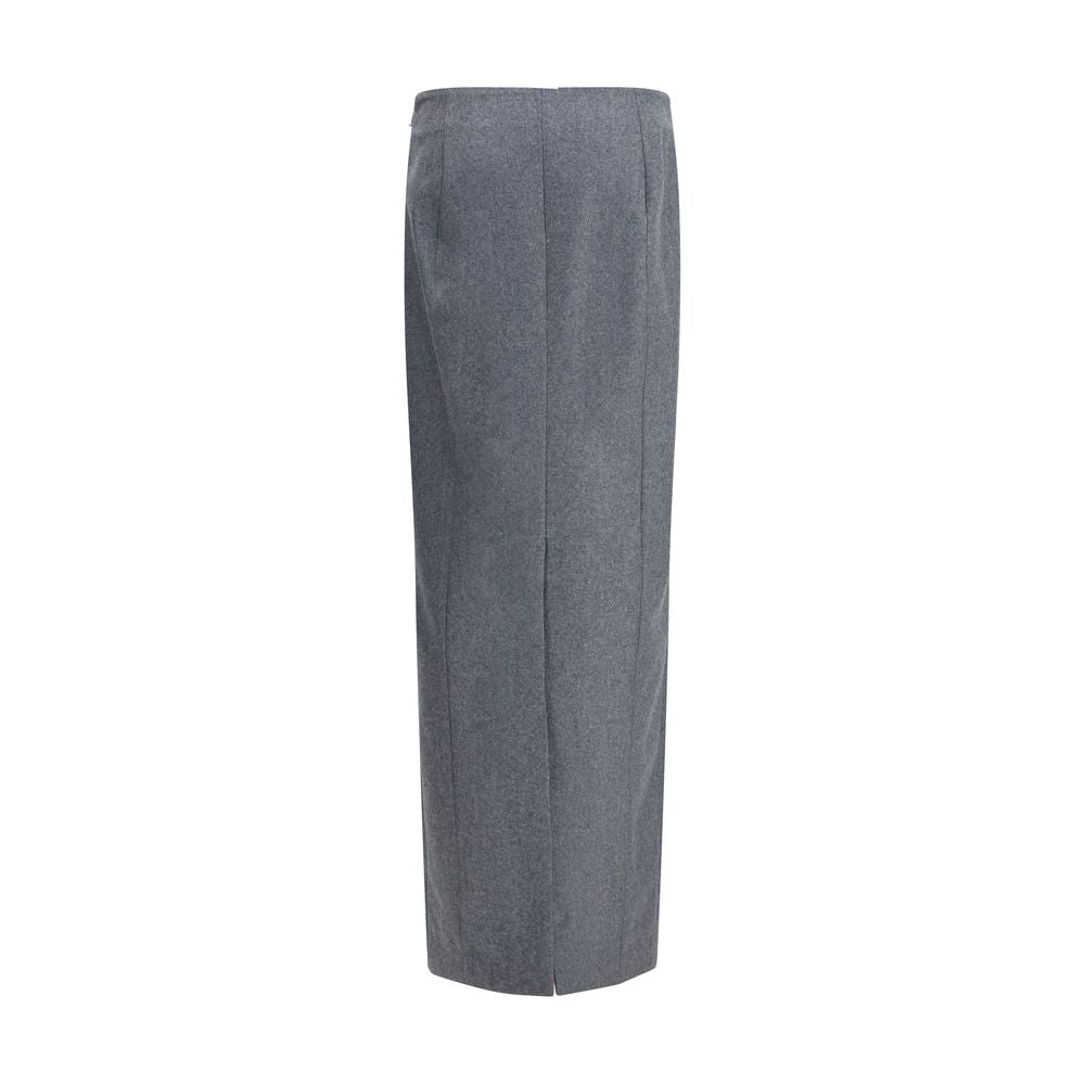 Thom Browne Gray Fleece Wool Long Skirt | Regal Royce