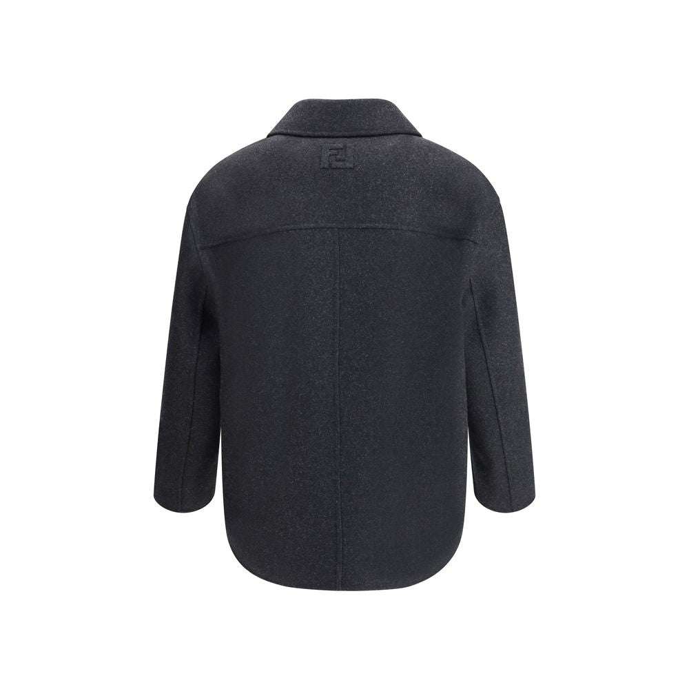 Fendi Gray Fleece Wool Coat | Regal Royce