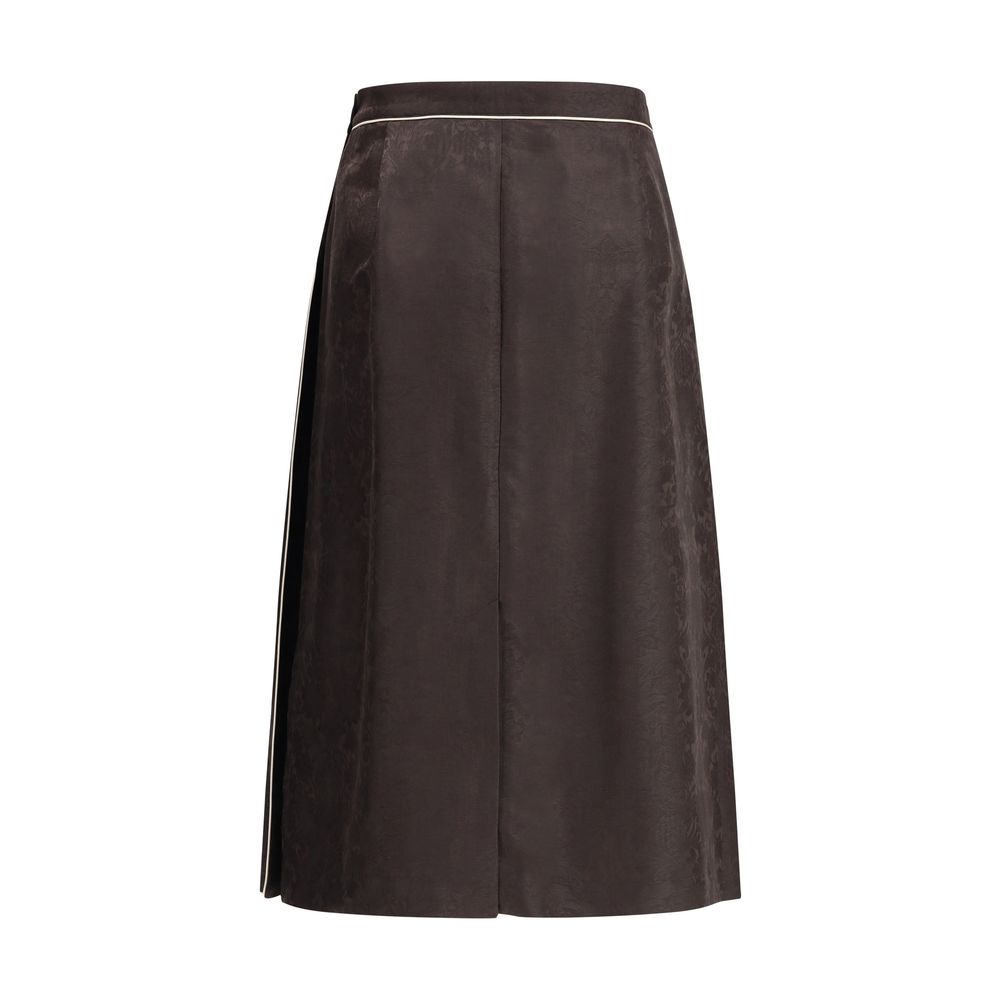 Burberry Brown Silk Midi Skirt | Regal Royce