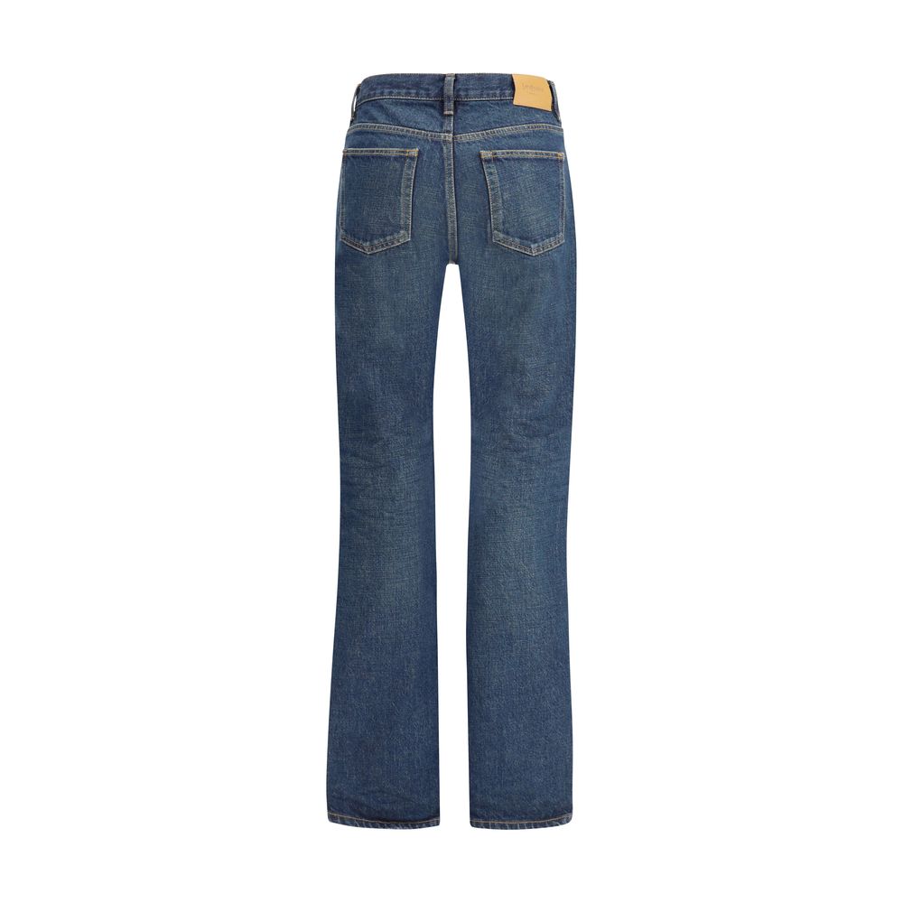 Saint Laurent Blue Cotton Straight-Leg Jeans | Regal Royce