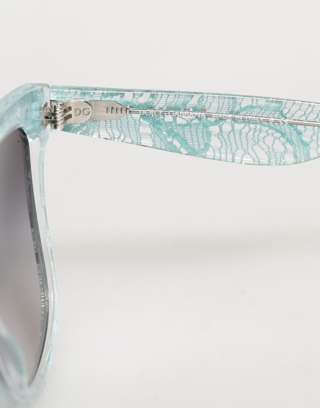 Dolce & Gabbana DG4190 Blue Lace Acetate Rectangle Shades Sunglasses
