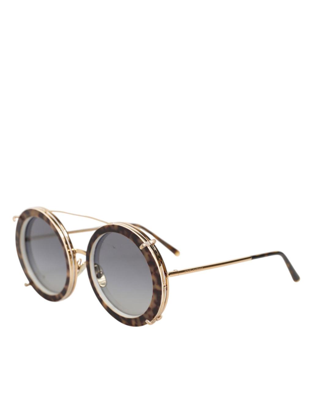 Dolce & Gabbana DG2198 Brown Leopard Print Gradient Round Sunglasses