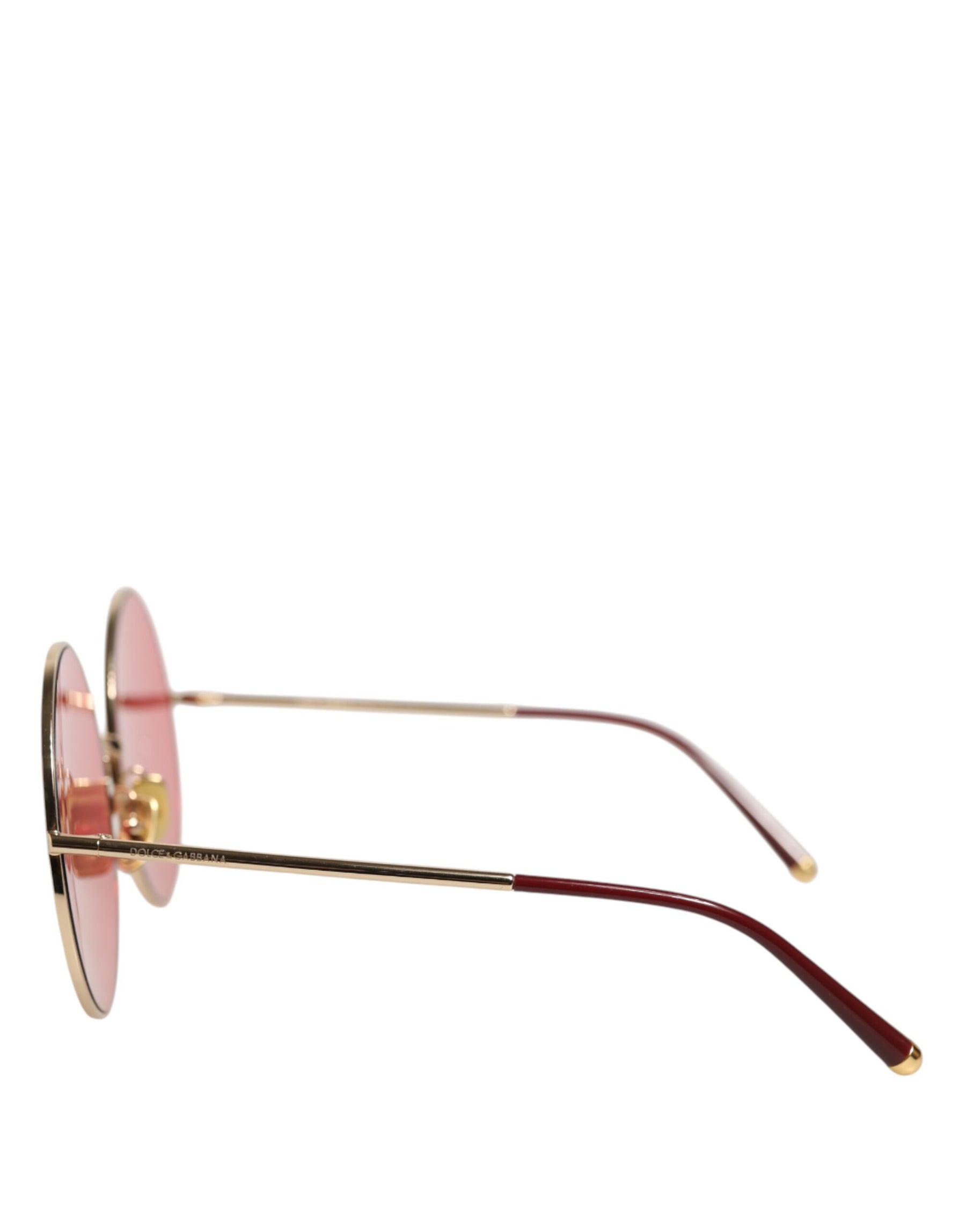 Dolce & Gabbana Pink Gold Metal Round Shades Eyewear Sunglasses | Regal Royce