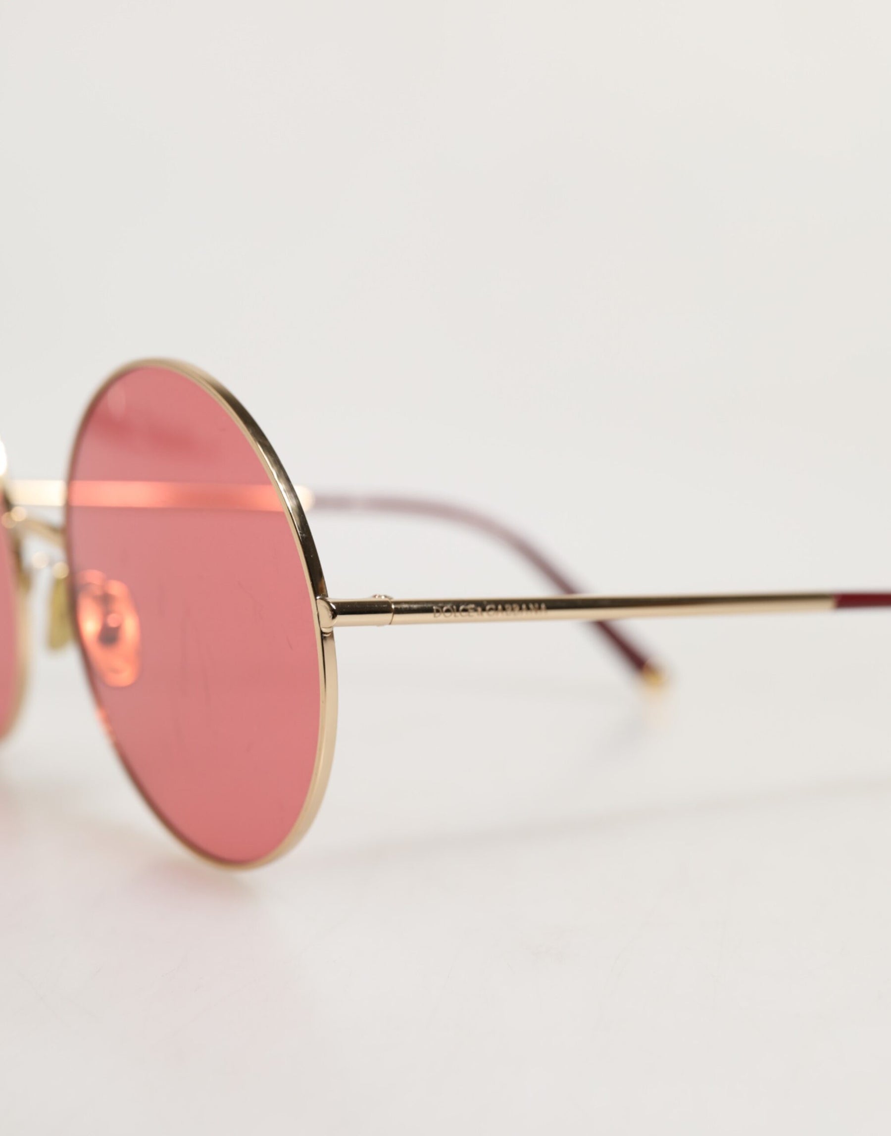 Dolce & Gabbana Pink Gold Metal Round Shades Eyewear Sunglasses | Regal Royce