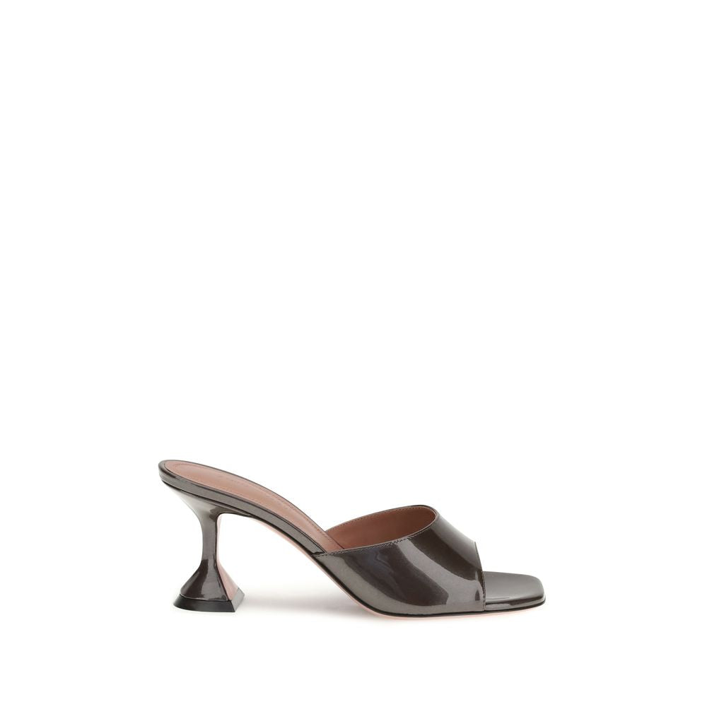 Amina Muaddi Brown Calf Leather Bos Taurus Stiletto Heel Sandals | Regal Royce