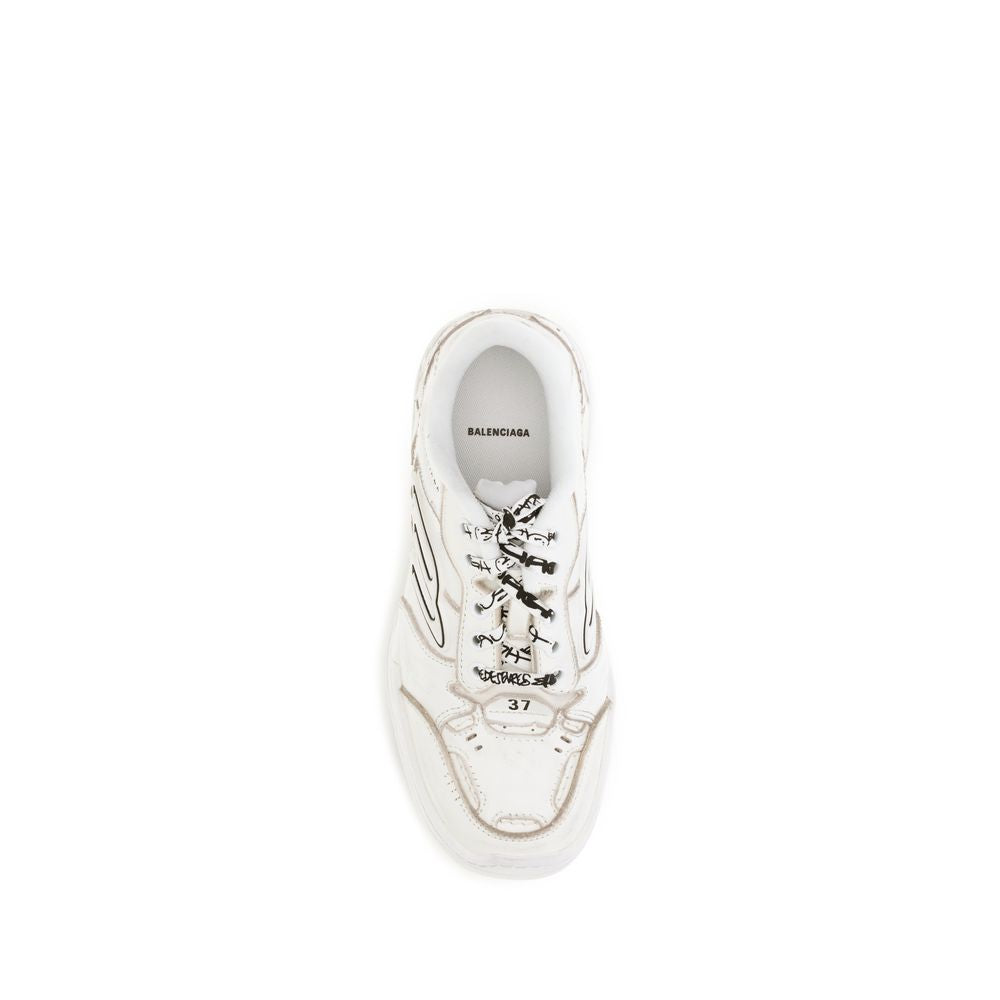 Balenciaga White Calf Leather Bos Taurus Athletic Sneakers | Regal Royce