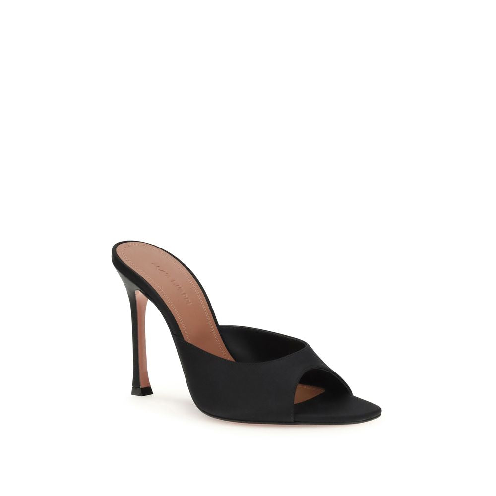 Amina Muaddi Black Calf Leather Bos Taurus High Heel Pumps | Regal Royce