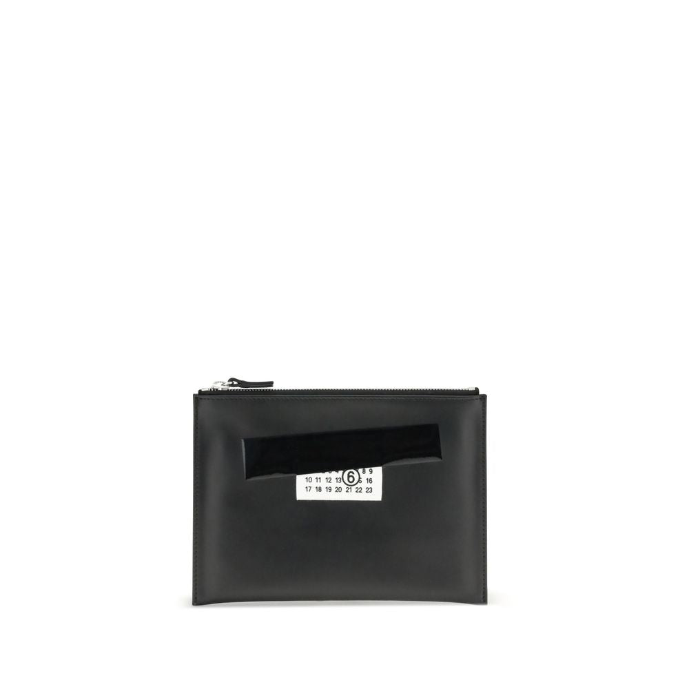 MM6 Black Calf Leather Bos Taurus Clutch Bag | Regal Royce