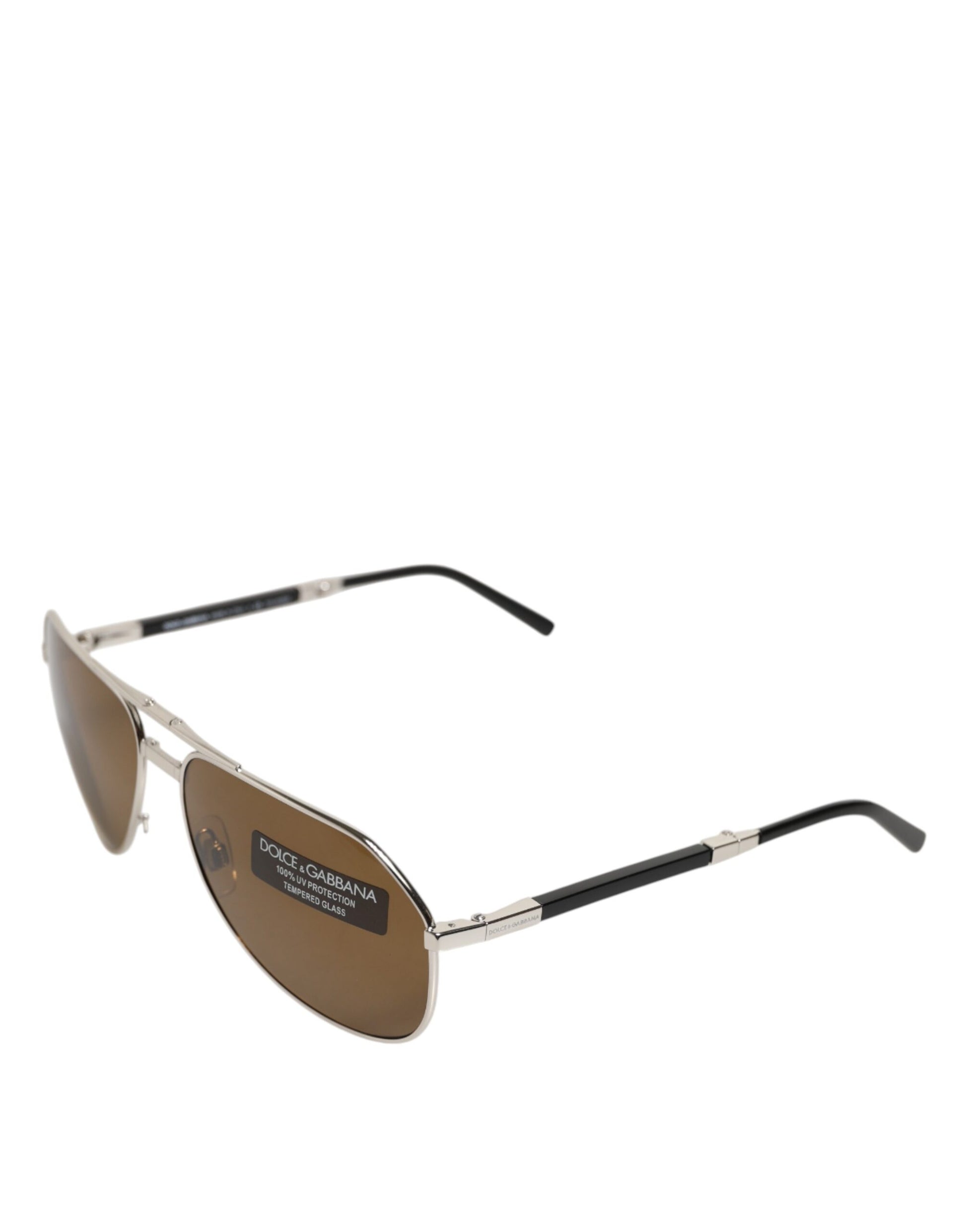 Dolce & Gabbana DG2106K Silver Frame Aviator Shades Eyewear Sunglasses