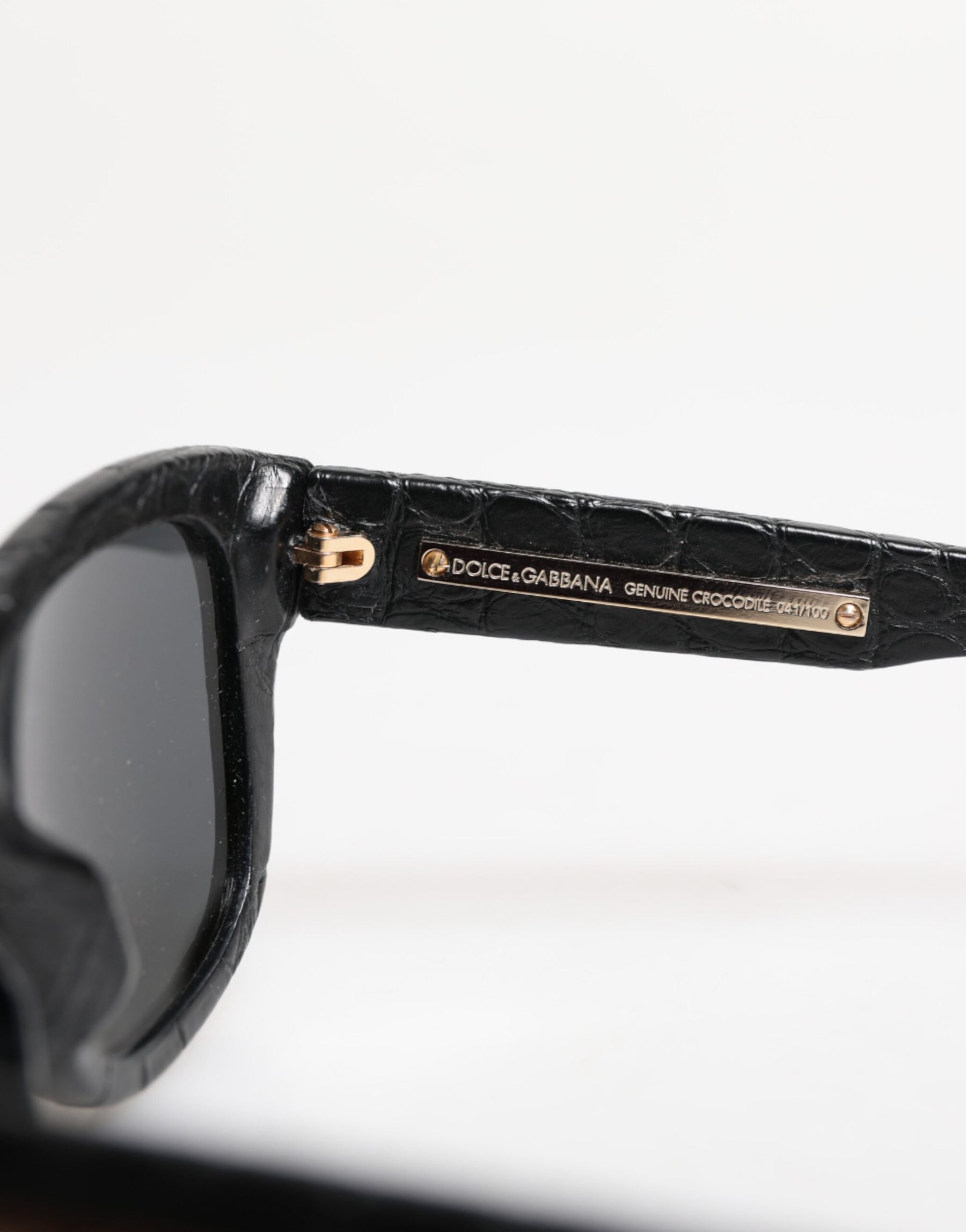 Dolce & Gabbana DG4177 Black Leather Frame Tinted Lens Sunglasses | Regal Royce