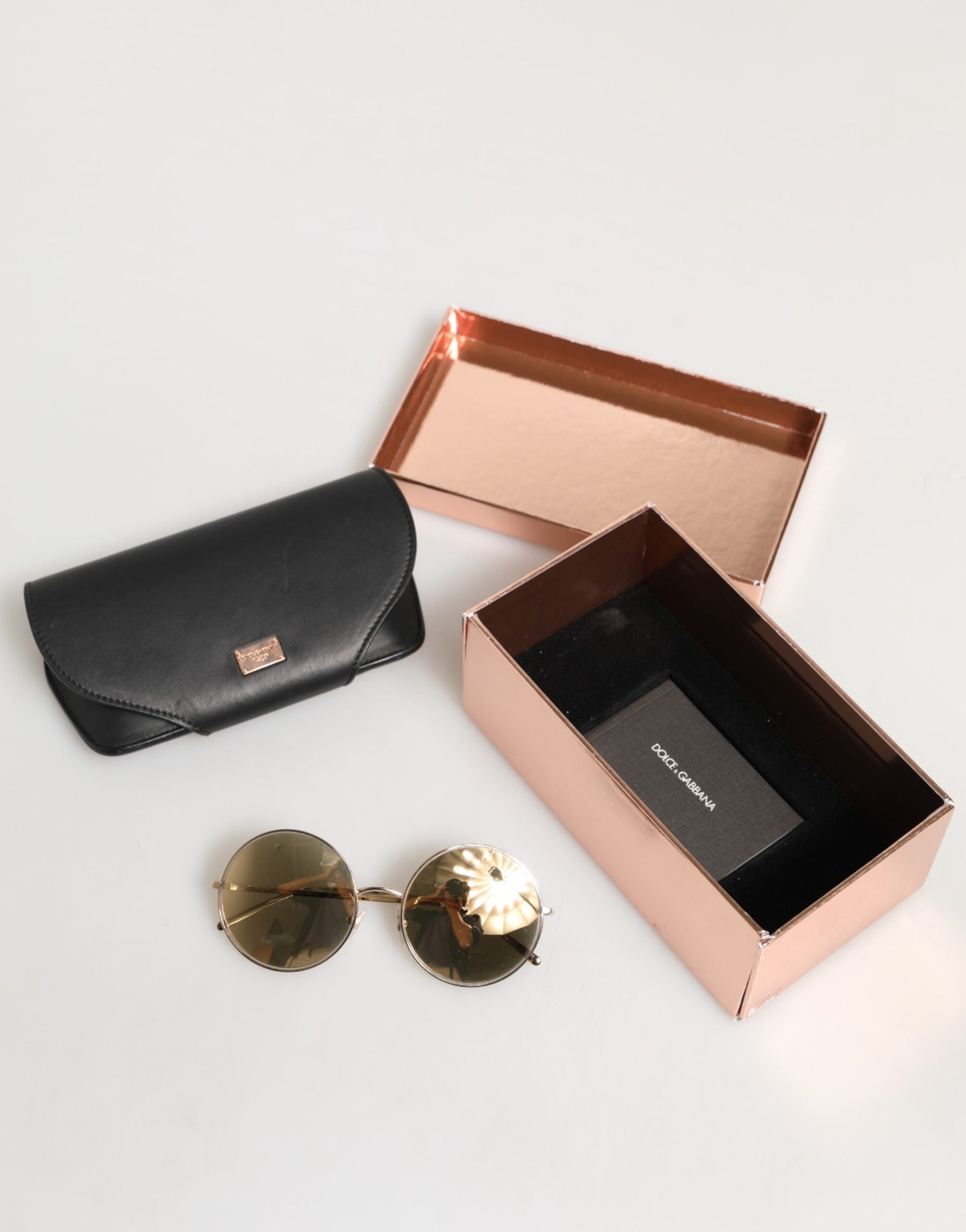 Dolce & Gabbana Gold Metal Round Shades Eyewear Sunglasses | Regal Royce