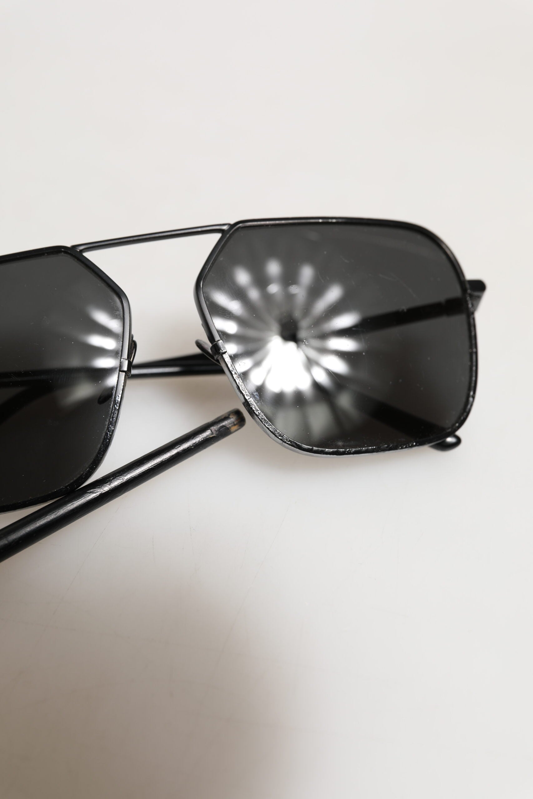 Dolce & Gabbana Black Metal Frame Square Lenses Shades Eyewear Sunglasses | Regal Royce