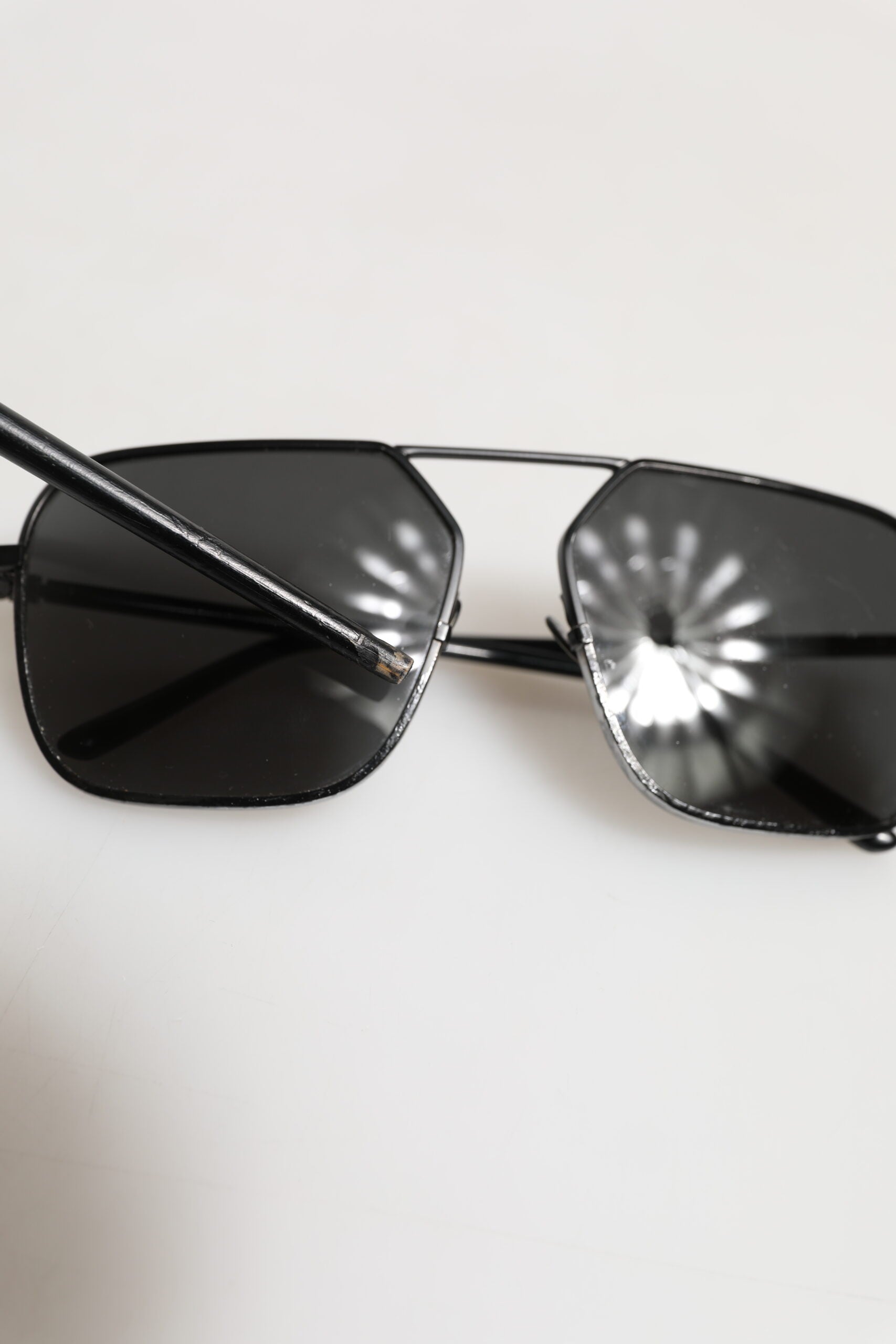 Dolce & Gabbana Black Metal Frame Square Lenses Shades Eyewear Sunglasses | Regal Royce
