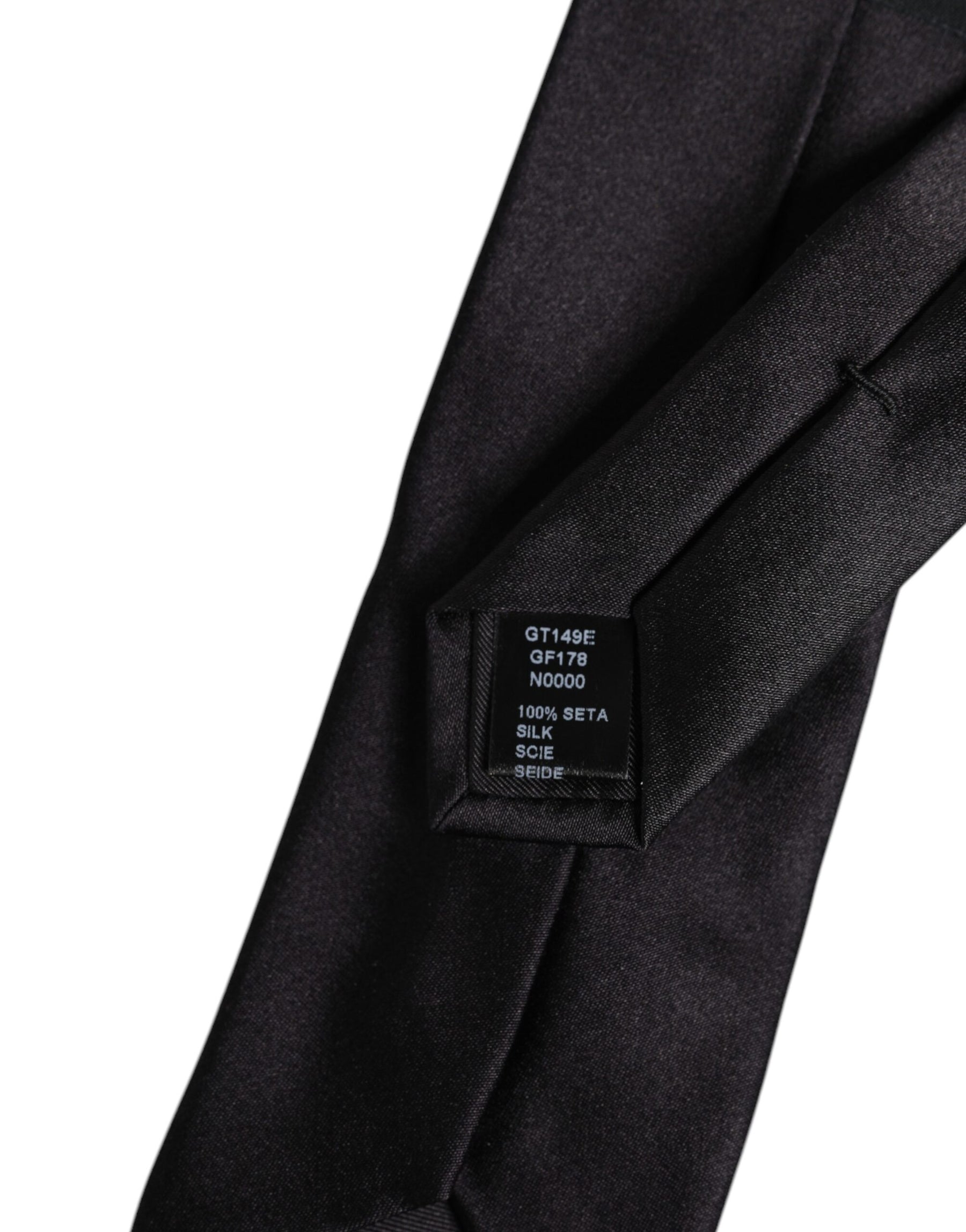 Dolce & Gabbana Black Safety Pins Silk Adjustable Necktie Accessory Tie | Regal Royce