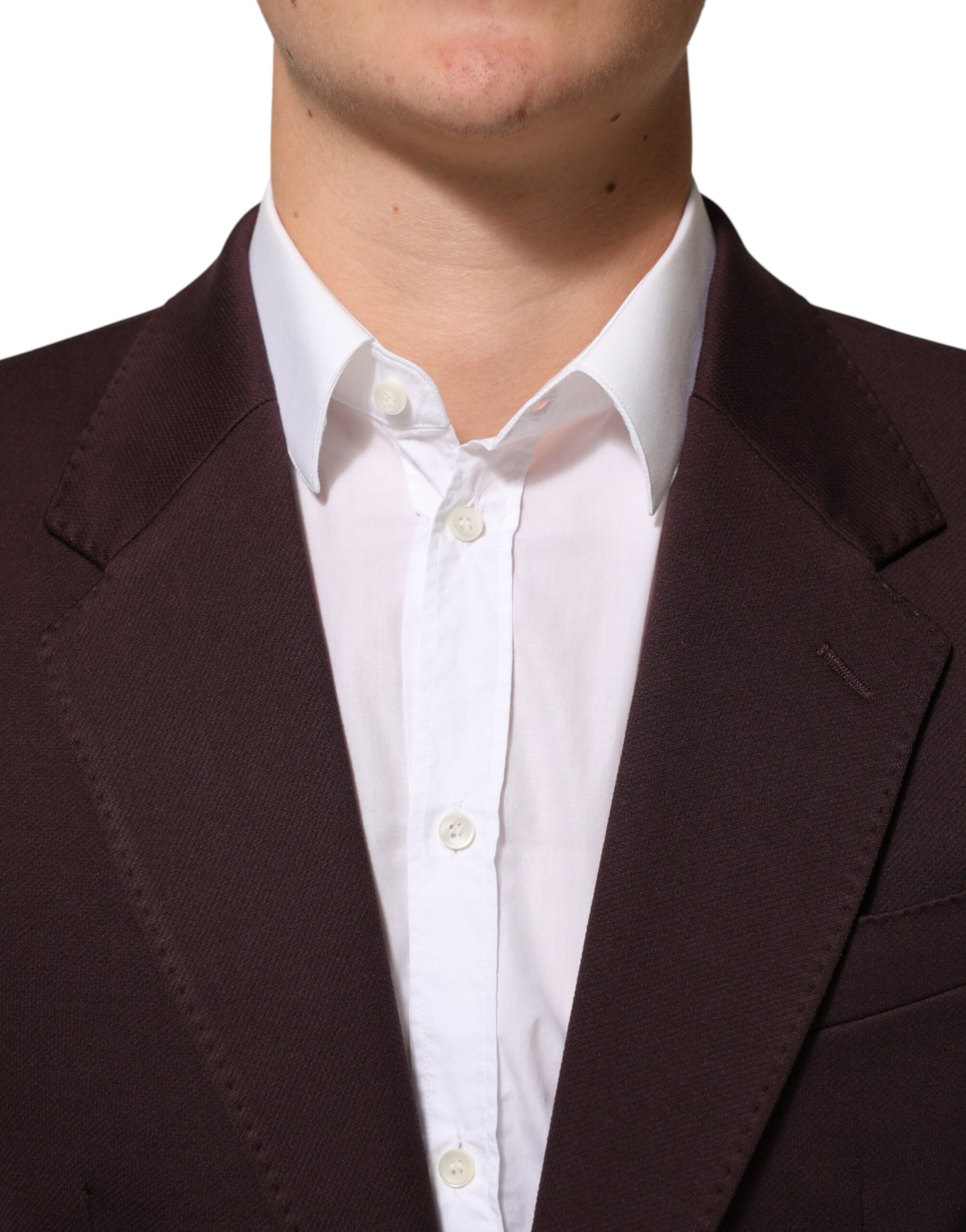 Dolce & Gabbana Maroon Cotton 2 Buttons Suit Jacket Blazer | Regal Royce