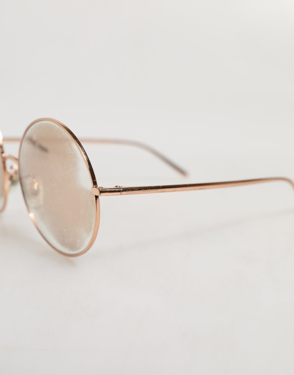 Dolce & Gabbana Rose Gold Plated Round Lenses Shades Eyewear Sunglasses