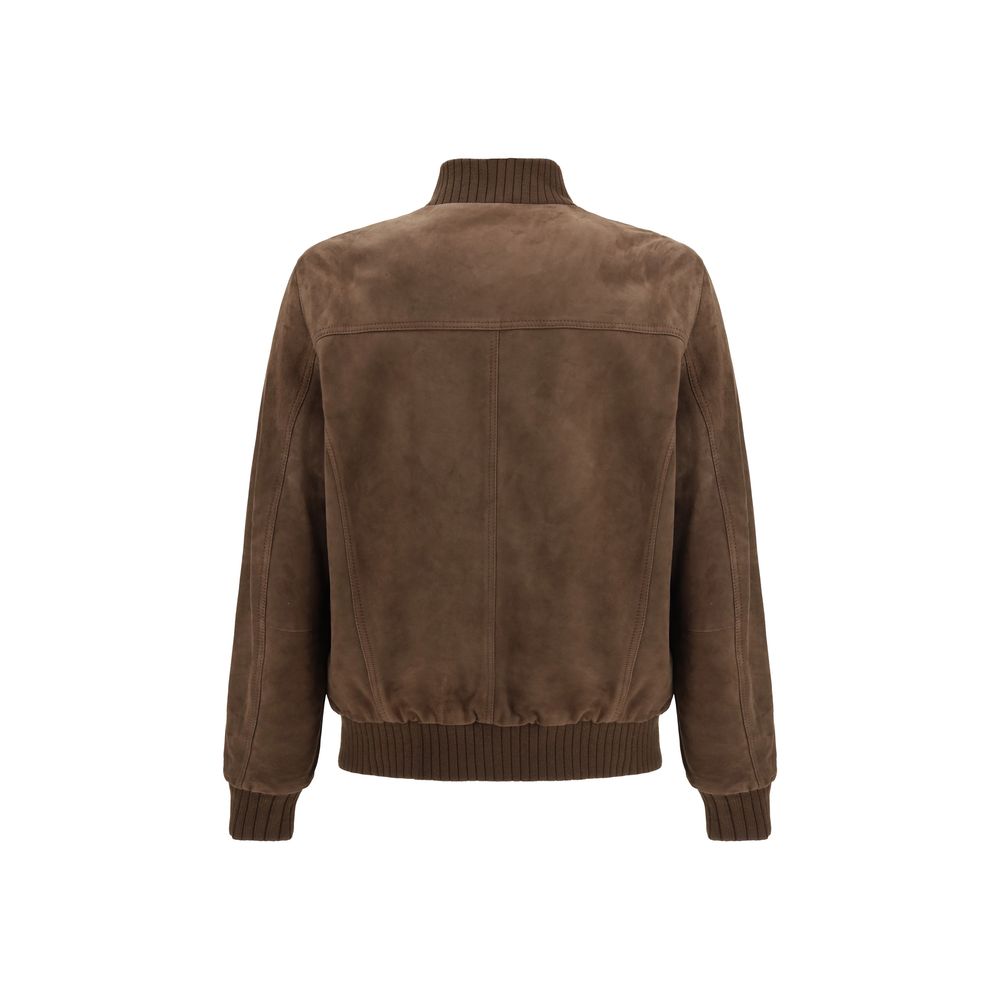 D'amico Brown Leather Bomber
