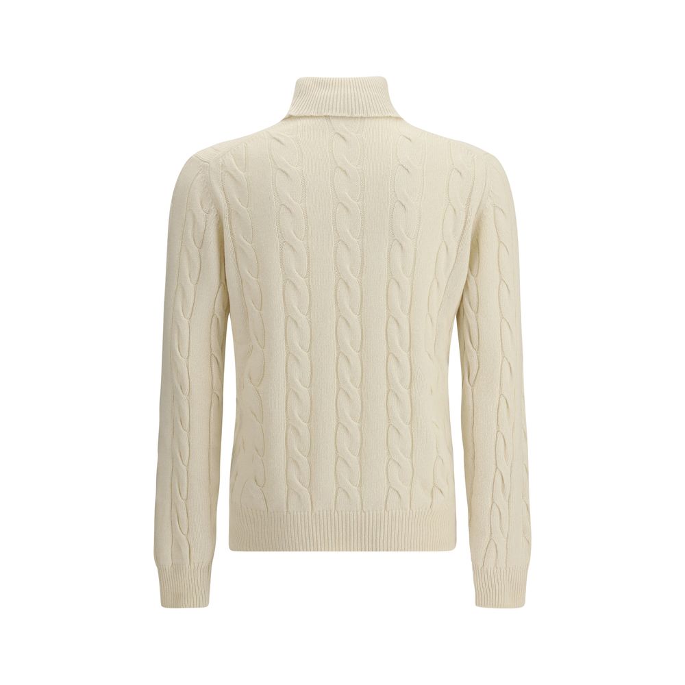 Aragona Cashmere White Cashmere Turtleneck | Regal Royce
