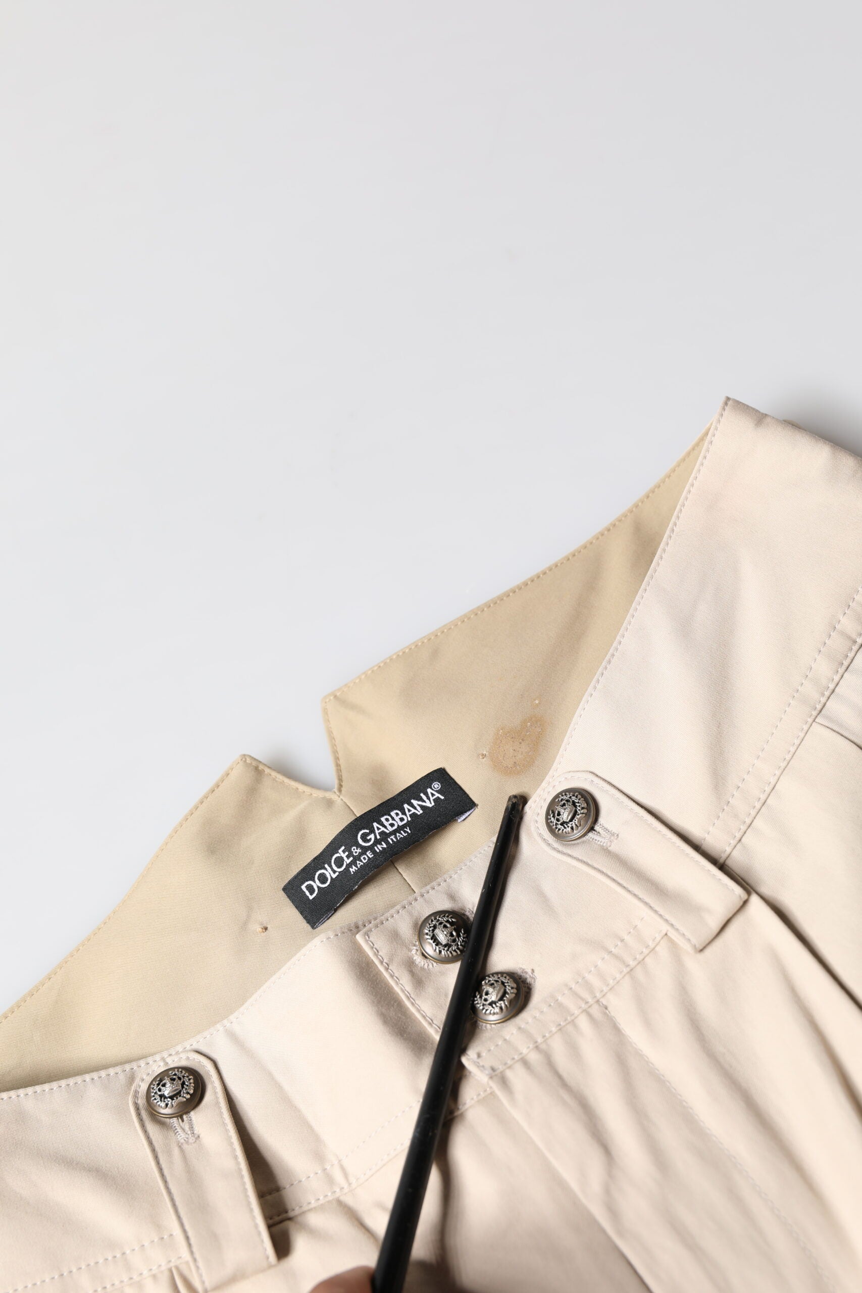 Dolce & Gabbana Beige Cotton Tapered Cargo Men Trouser Pants | Regal Royce