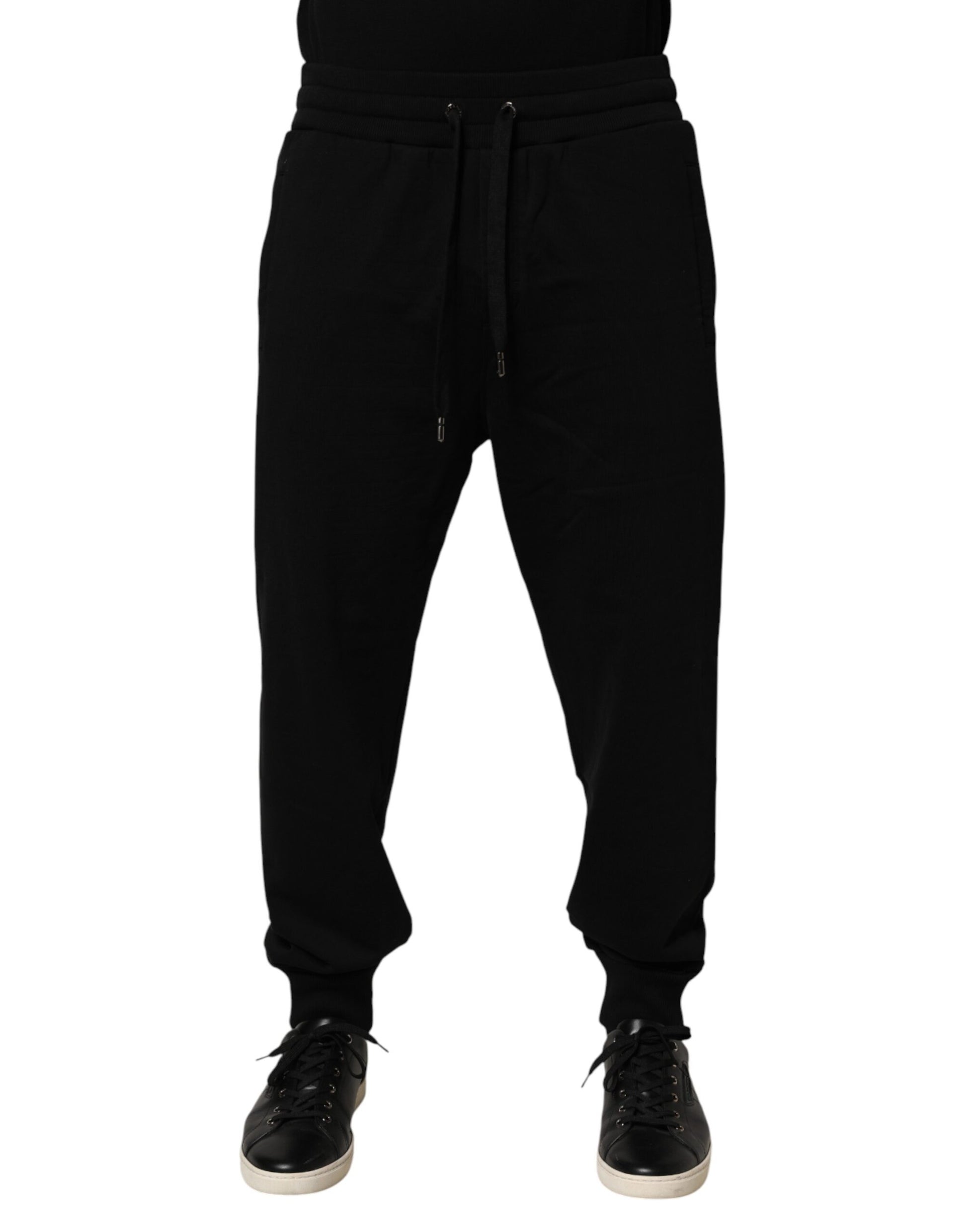 Dolce & Gabbana Black DG Logo Cotton Jogger Sweatpants Pants