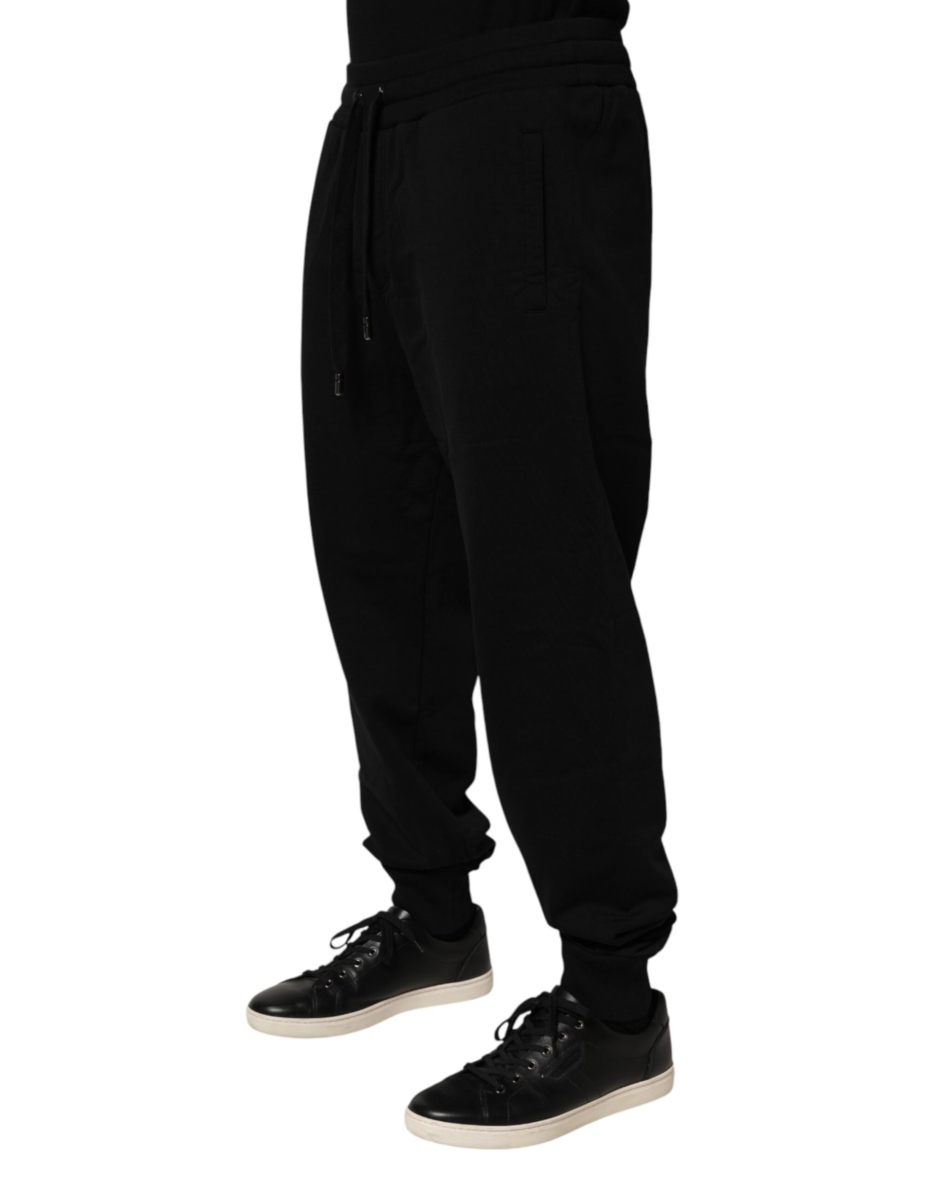 Dolce & Gabbana Black DG Logo Cotton Jogger Sweatpants Pants | Regal Royce