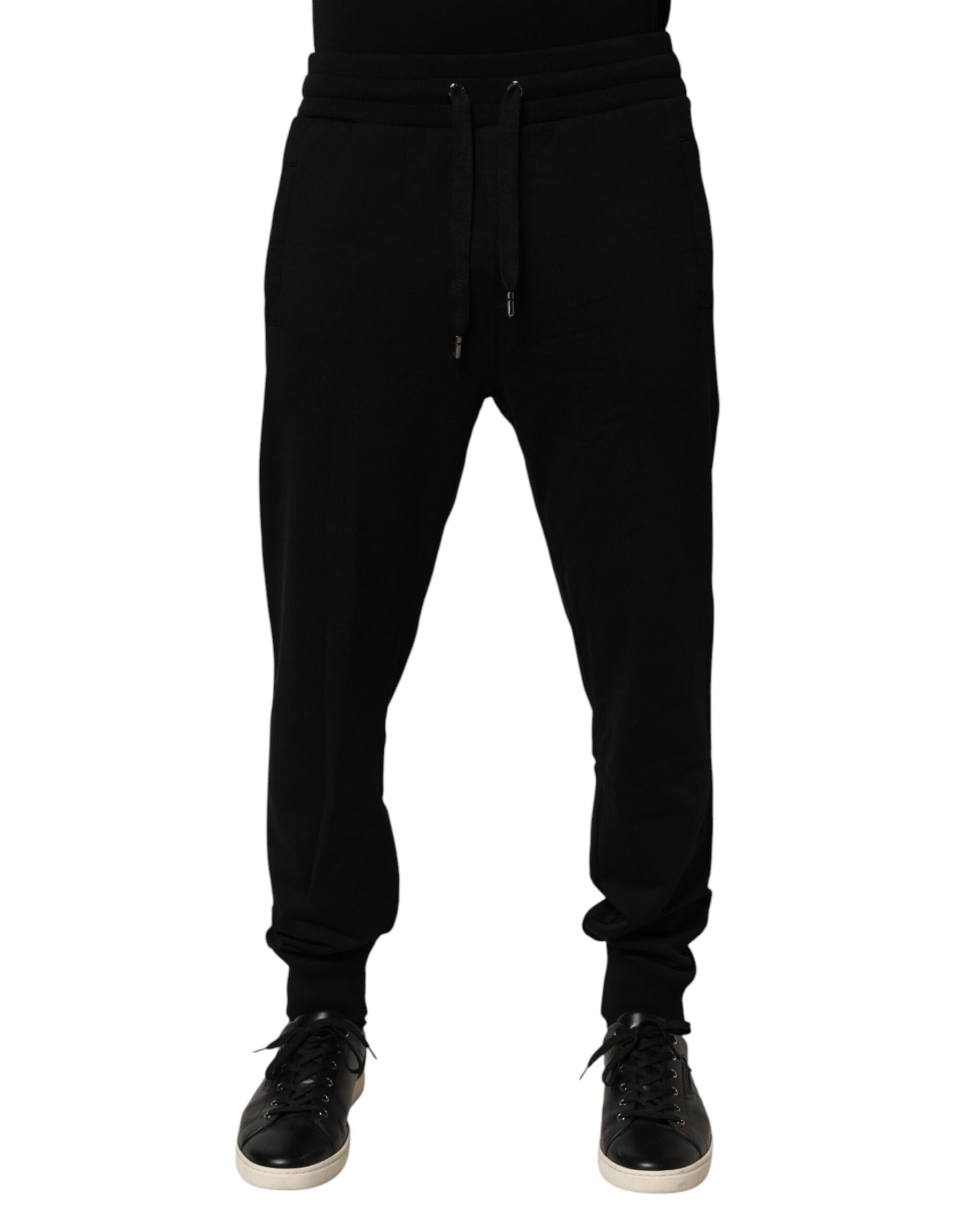 Dolce & Gabbana Black DG Logo Cotton Jogger Sweatpants Pants | Regal Royce