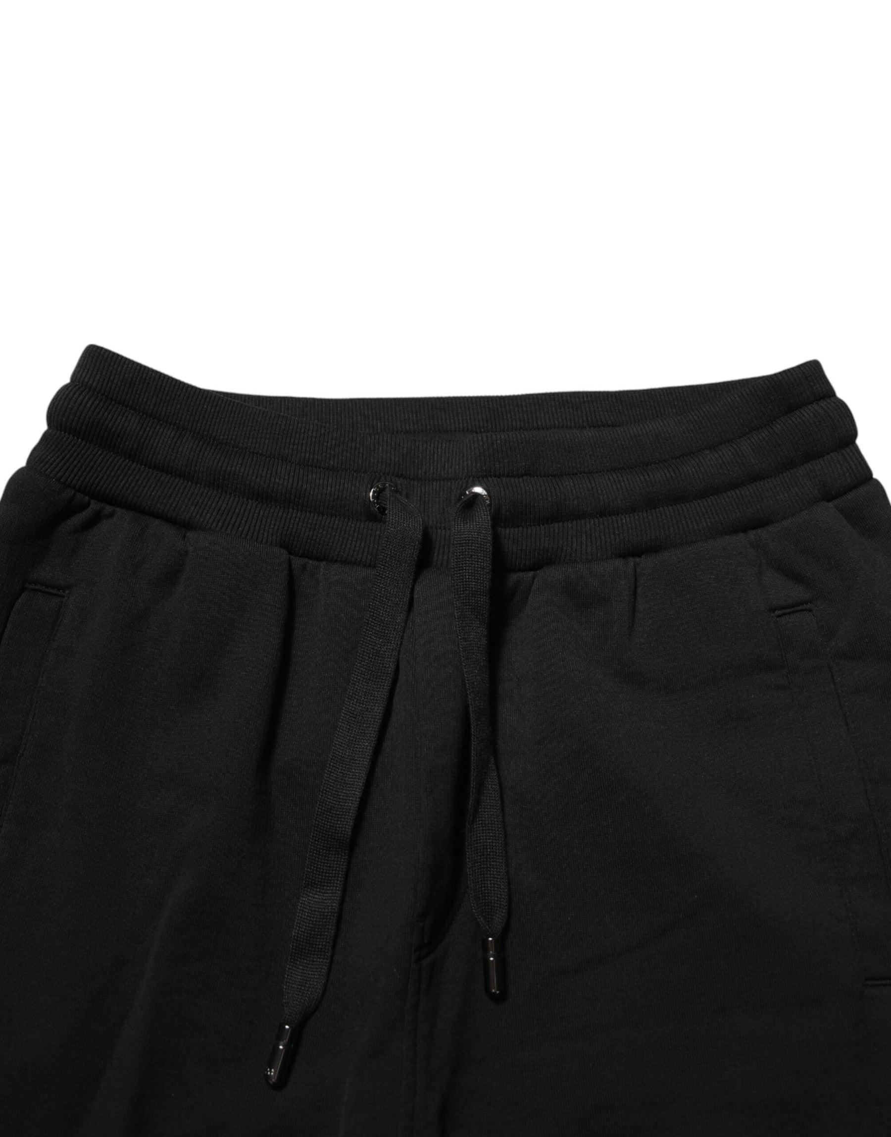 Dolce & Gabbana Black DG Logo Cotton Jogger Sweatpants Pants | Regal Royce