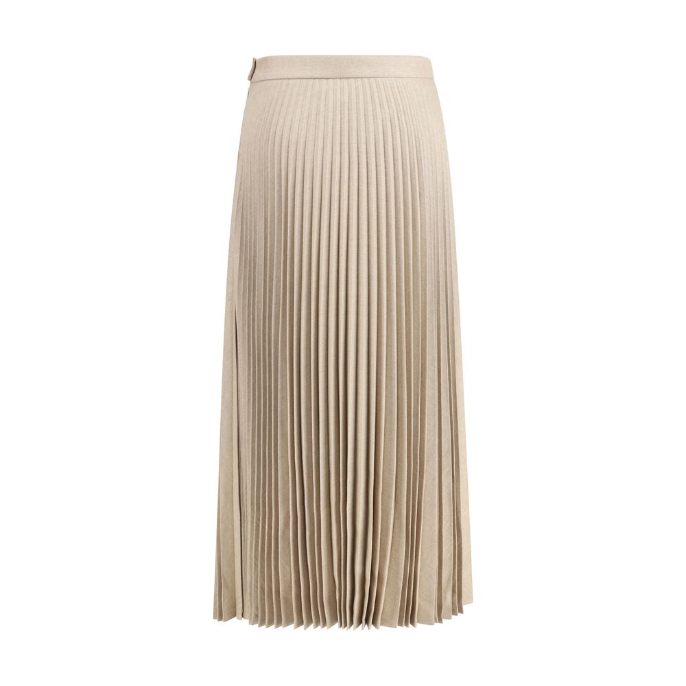 True Royal Beige Wool Long Skirt | Regal Royce