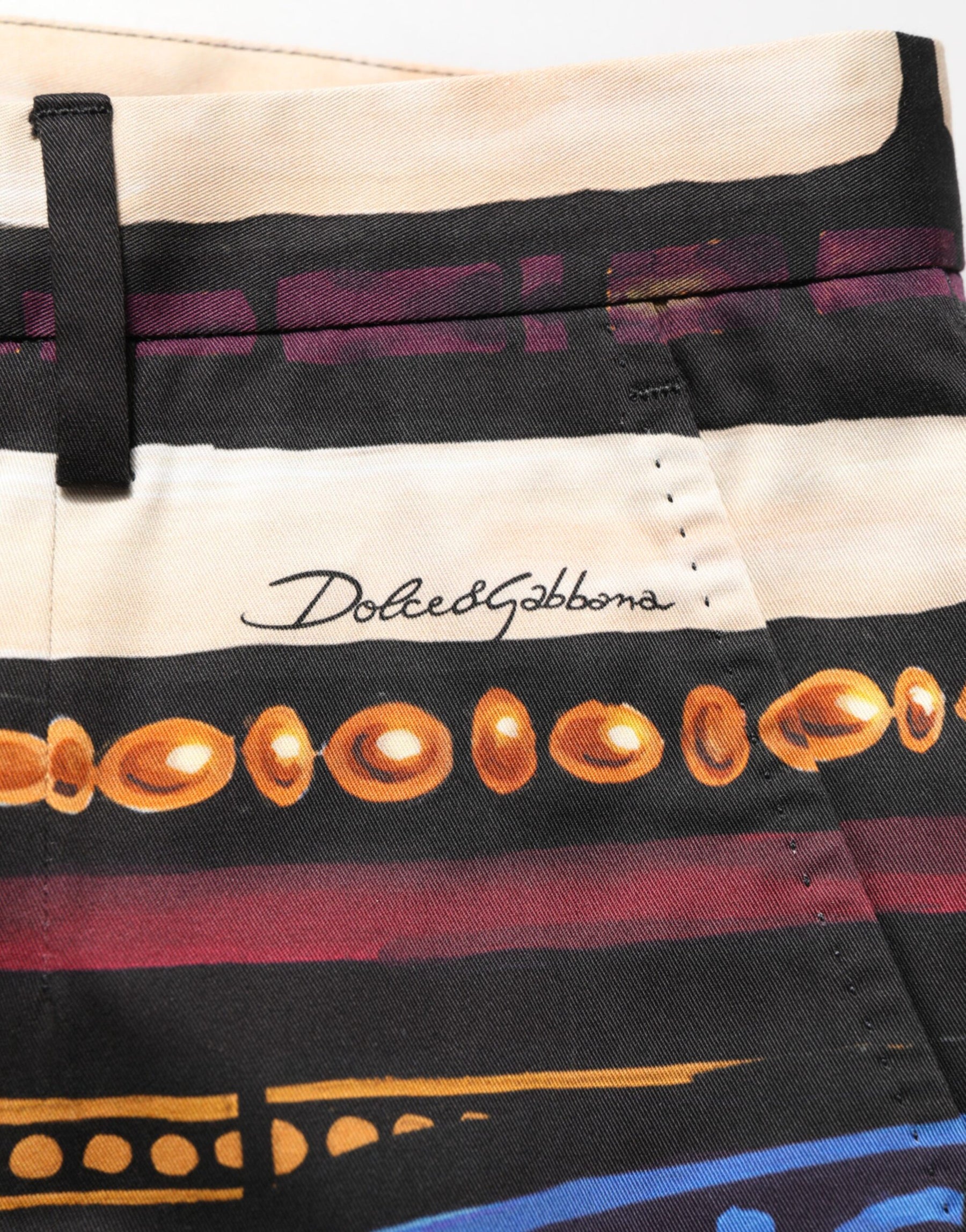 Dolce & Gabbana Multicolor Julias Ceasar Print Tapered Pants | Regal Royce