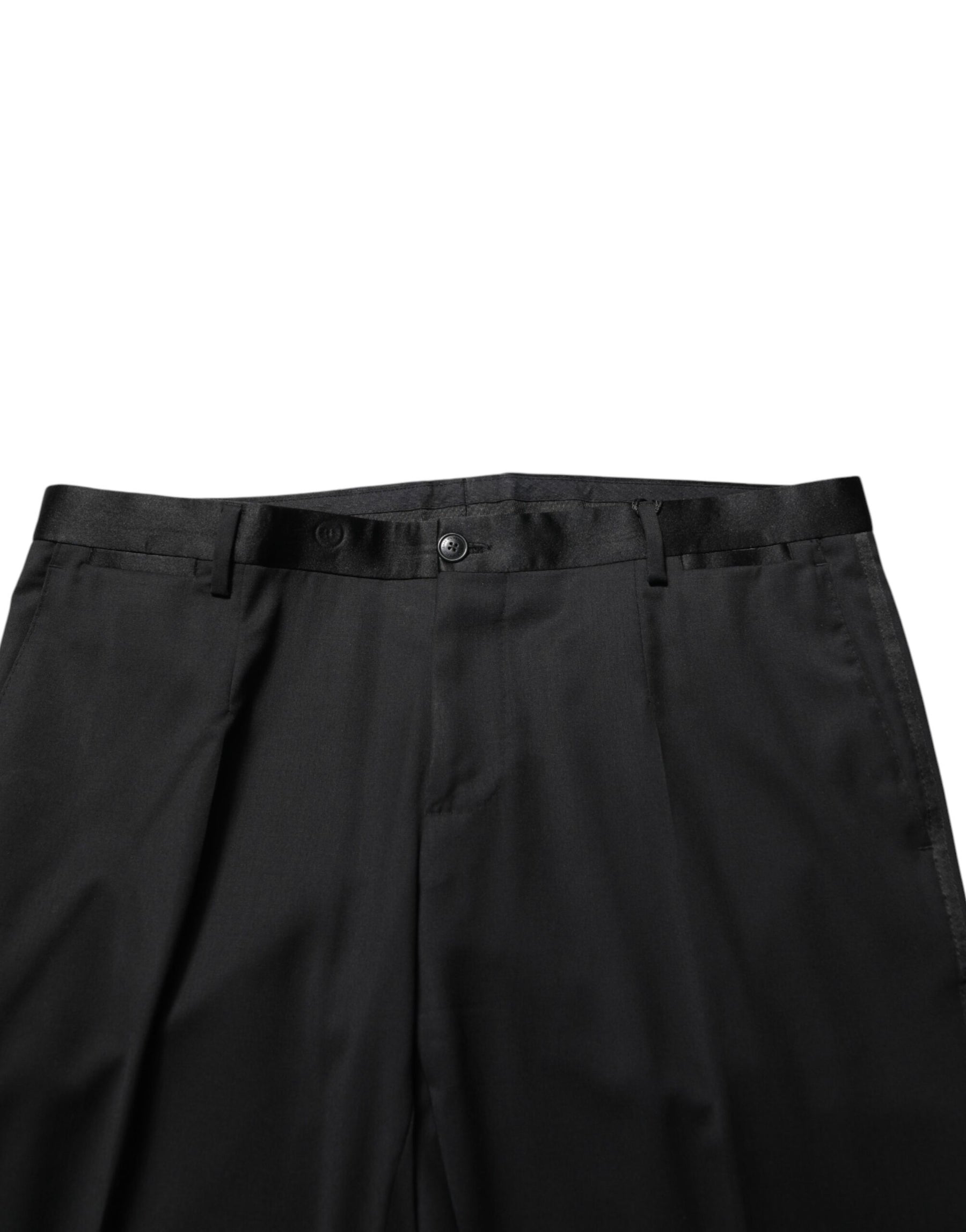 Dolce & Gabbana Black Wool Formal Dress Men Trouser Pants | Regal Royce