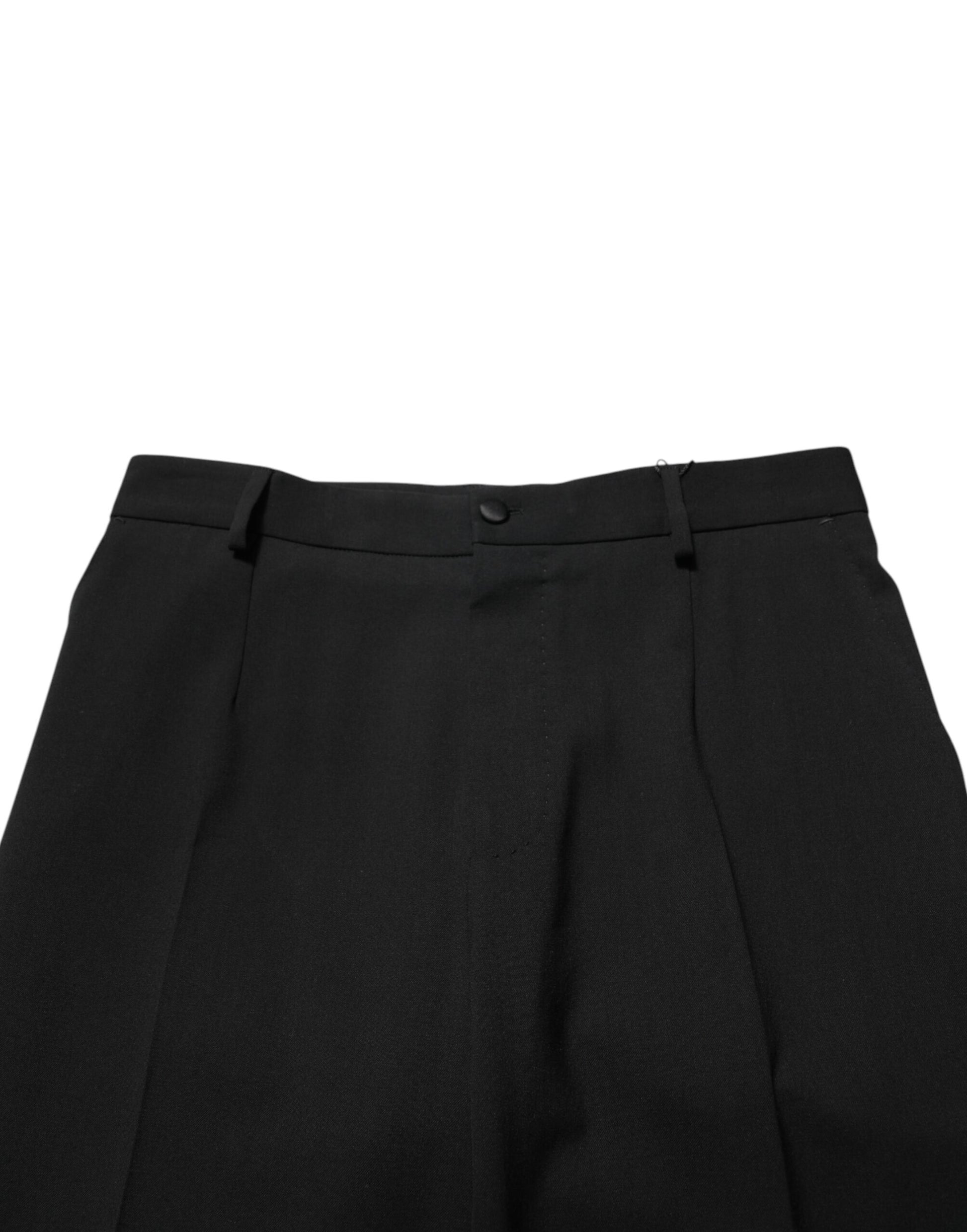 Dolce & Gabbana Black Wool Formal Dress Men Trouser Pants