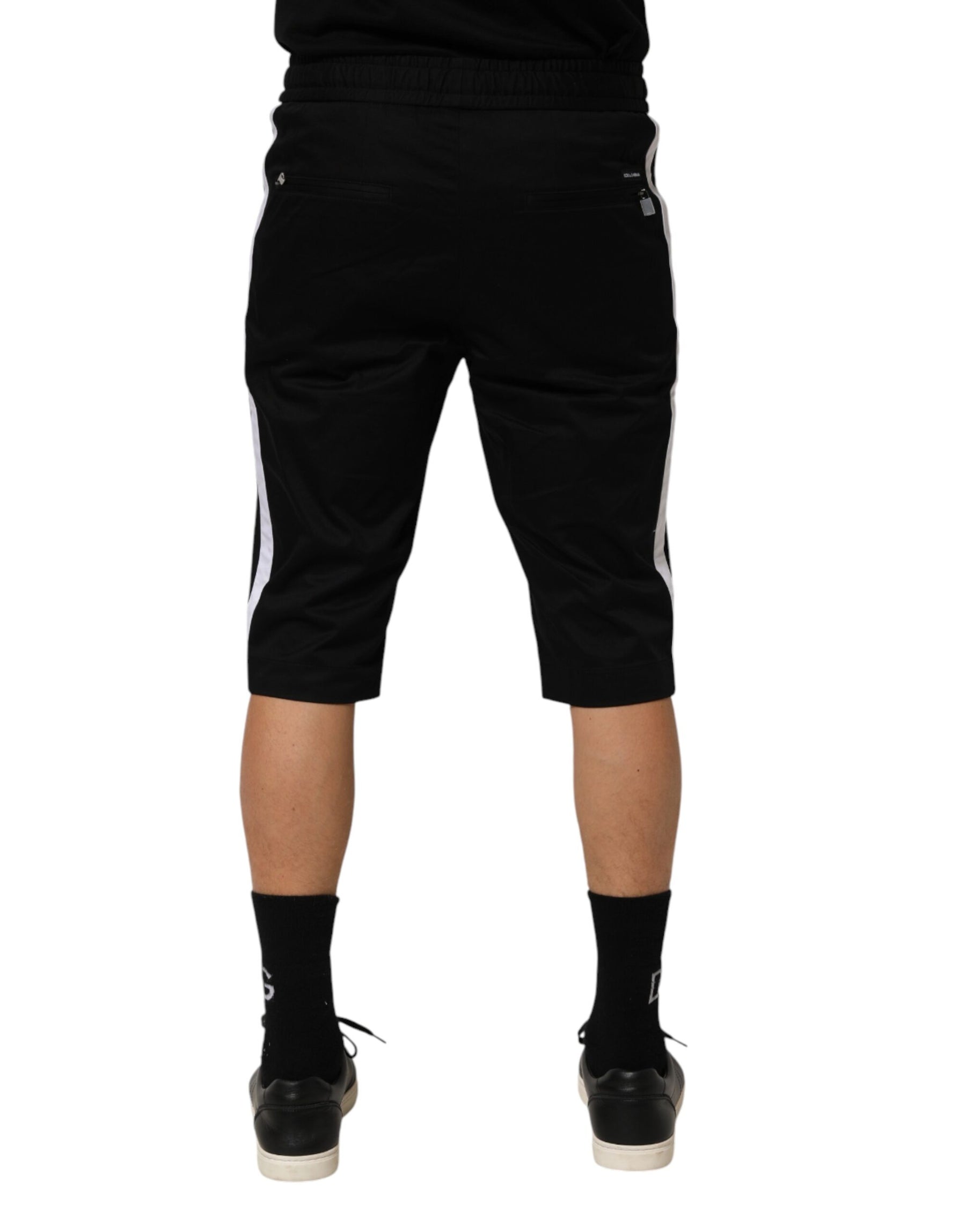 Dolce & Gabbana Black Cotton Stretch Men Bermuda Shorts | Regal Royce