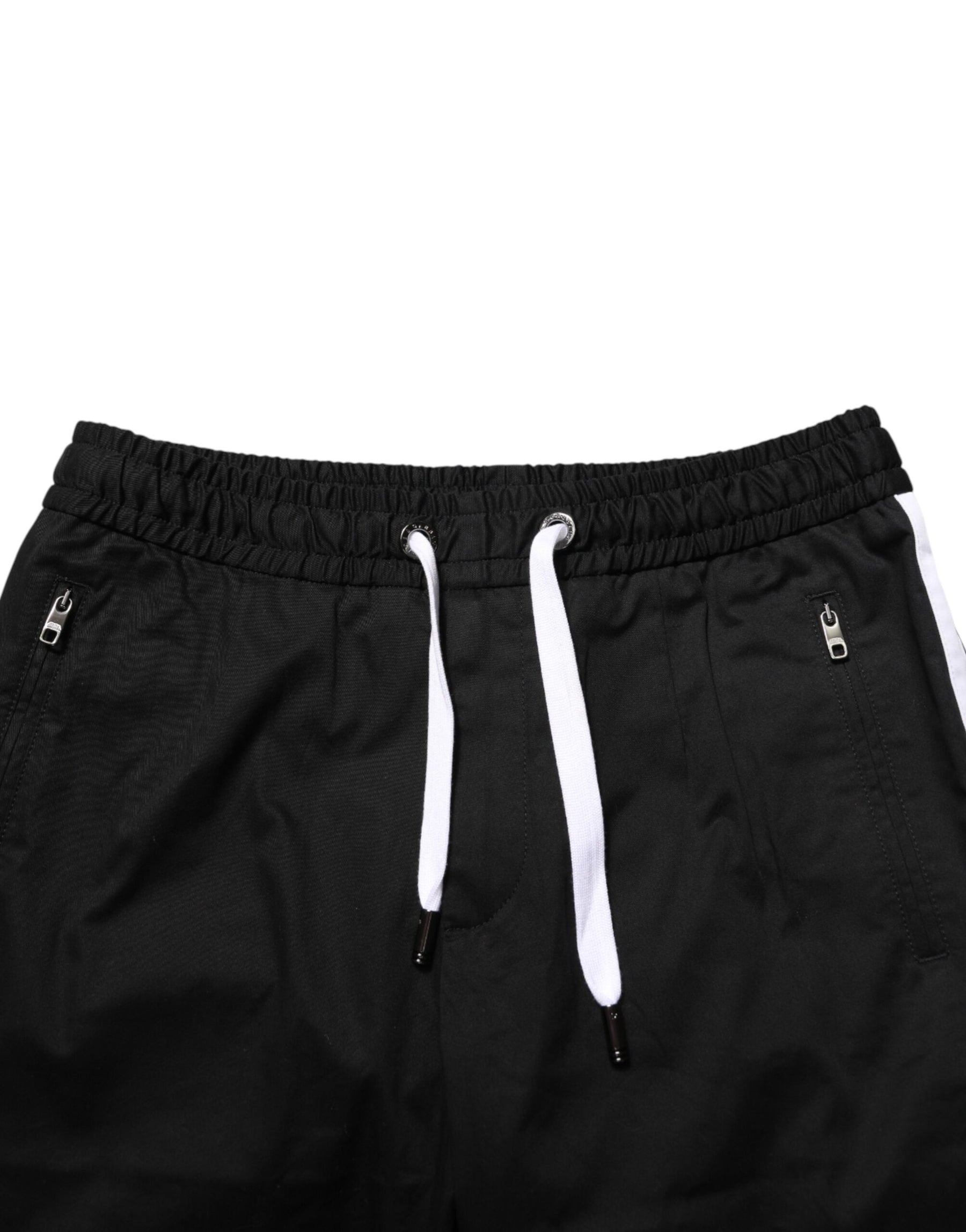Dolce & Gabbana Black Cotton Stretch Men Bermuda Shorts | Regal Royce