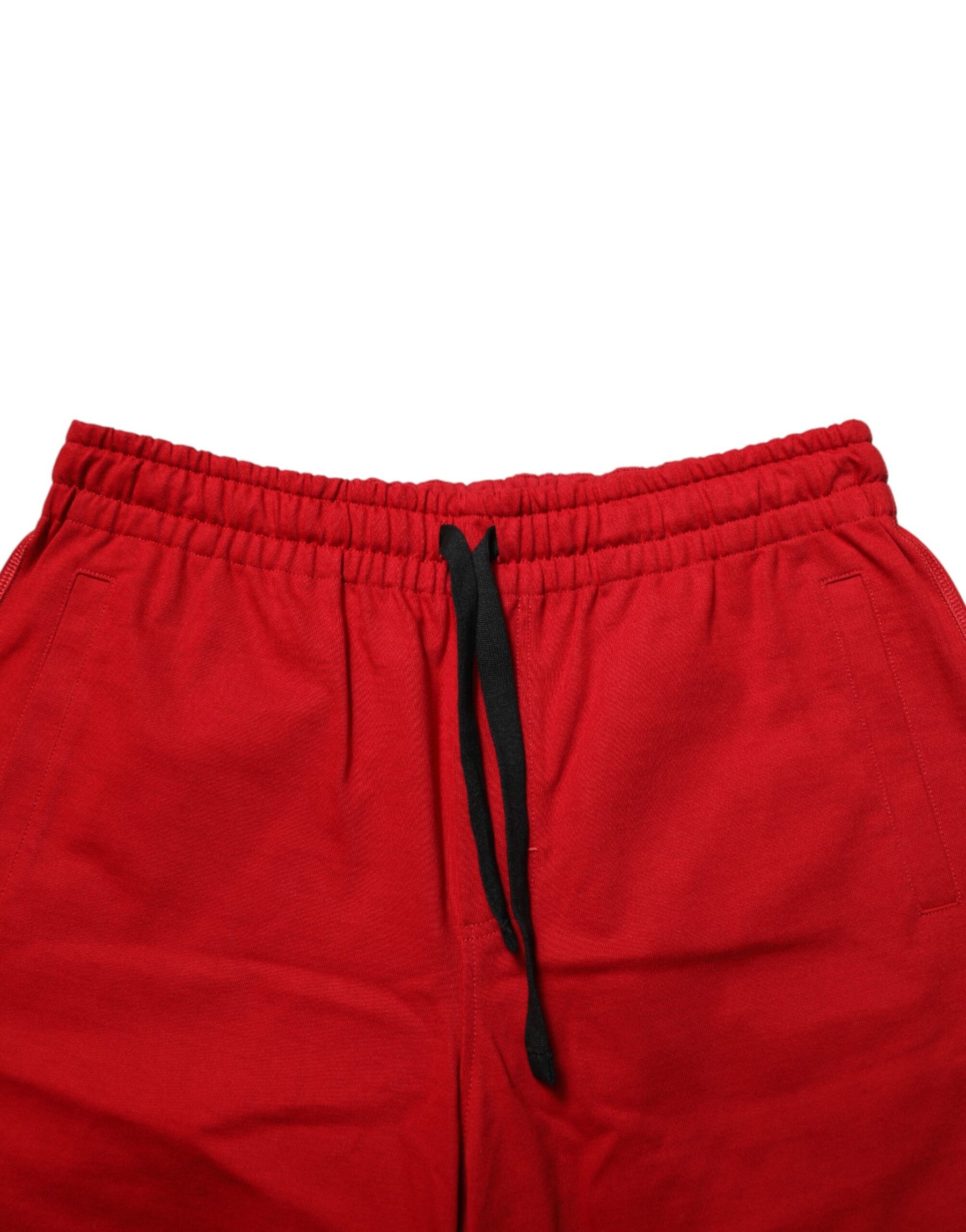 Dolce & Gabbana Red Cotton MidWaist Drawstring Bermuda Pants | Regal Royce