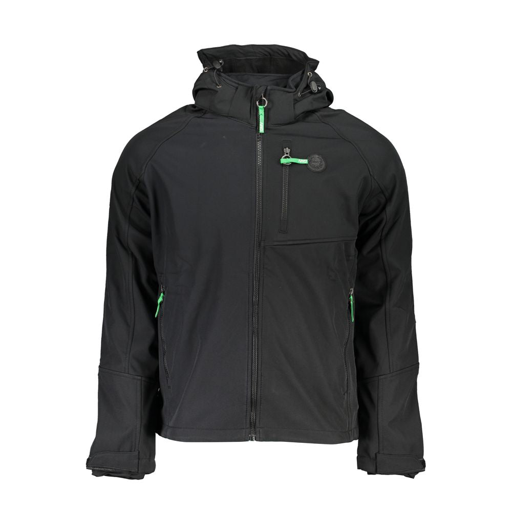 Gianmarco Venturi Black Polyester Men's Jacket | Regal Royce