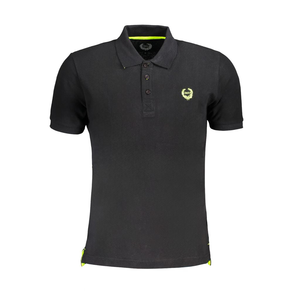 Gianmarco Venturi Black Cotton Men Polo Shirt | Regal Royce