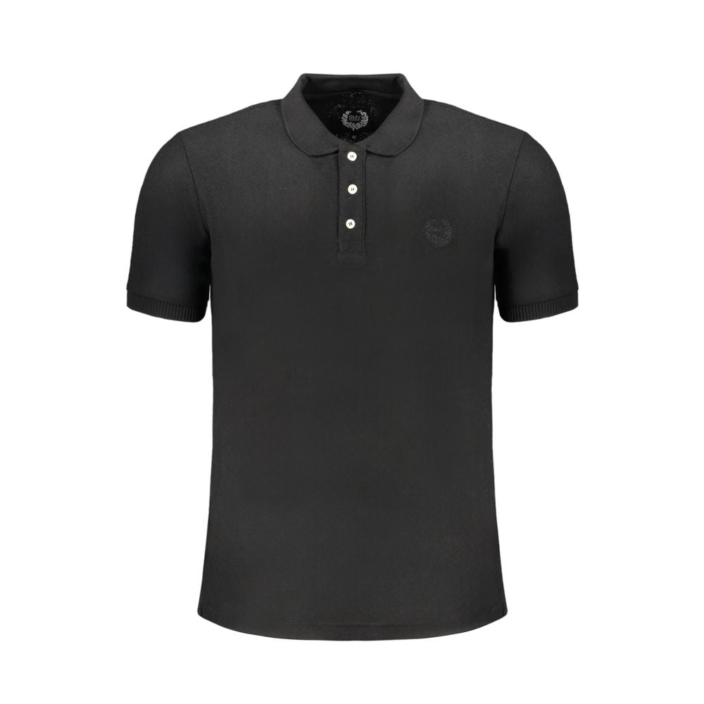 Gianmarco Venturi Black Cotton Men's Polo Shirt | Regal Royce