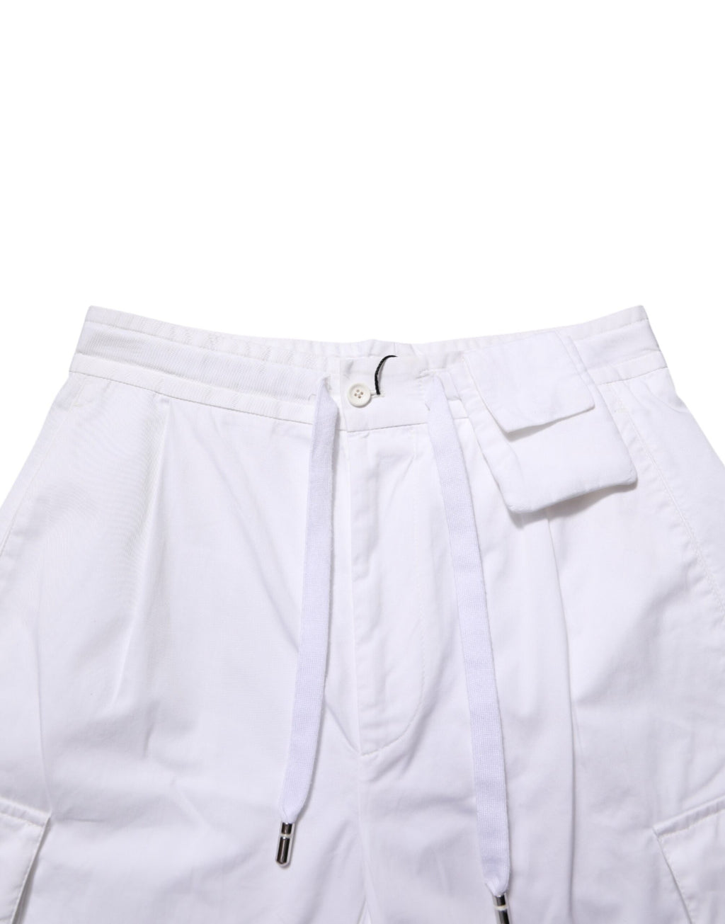 Dolce & Gabbana White Linen Straight Cargo Men Trouser Pants