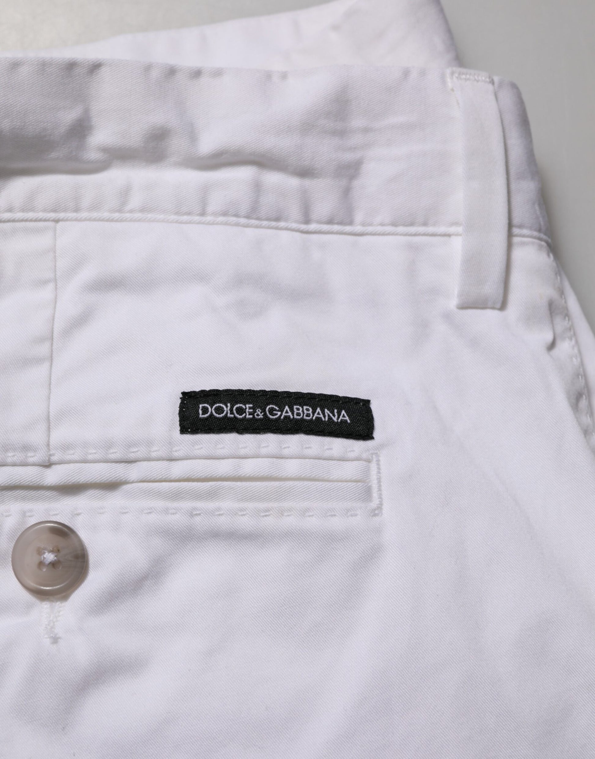 Dolce & Gabbana White Cotton Stretch Men Bermuda Pants