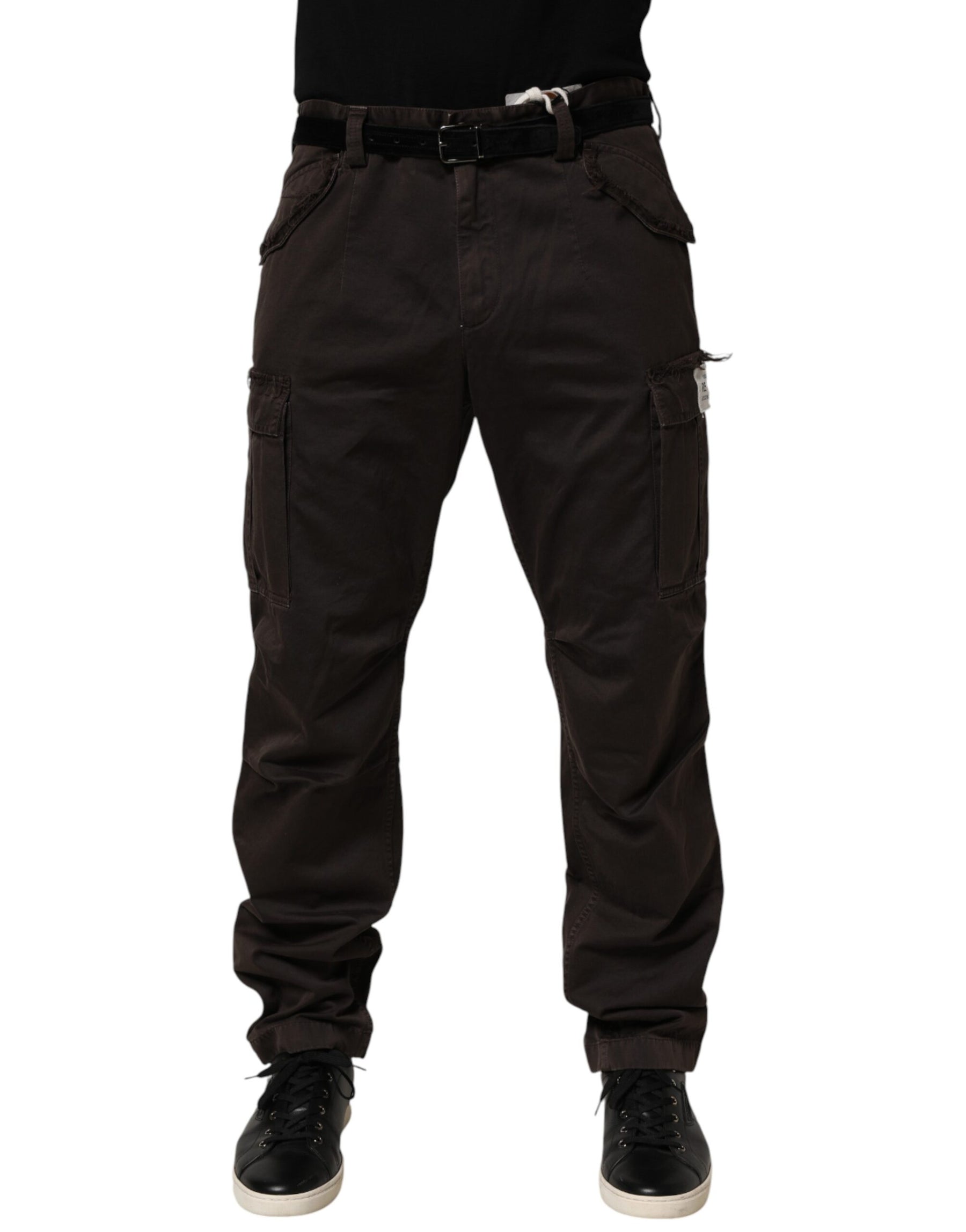 Dolce & Gabbana Brown Re- Edition Cotton Men Cargo Pants | Regal Royce