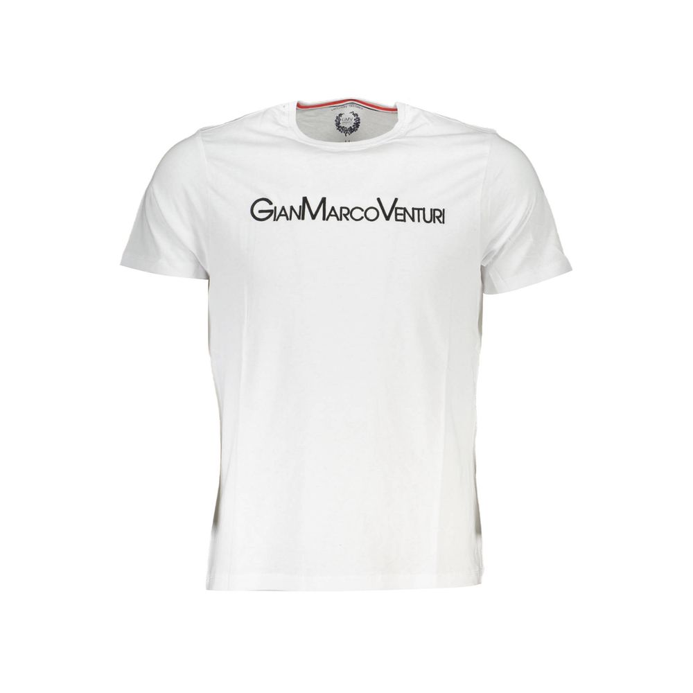 Gianmarco Venturi White Cotton Men T-Shirt | Regal Royce