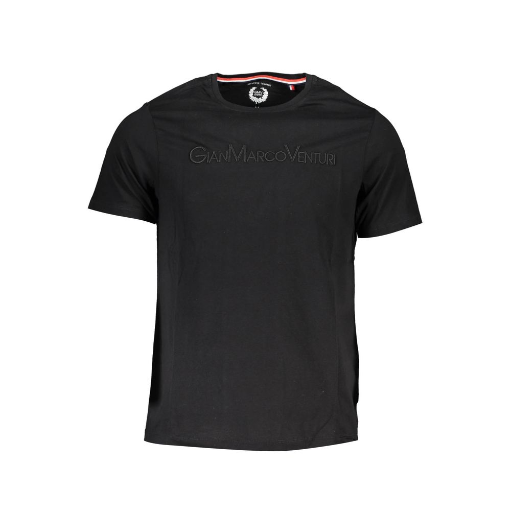 Gianmarco Venturi Nero Cotton Men T-Shirt | Regal Royce