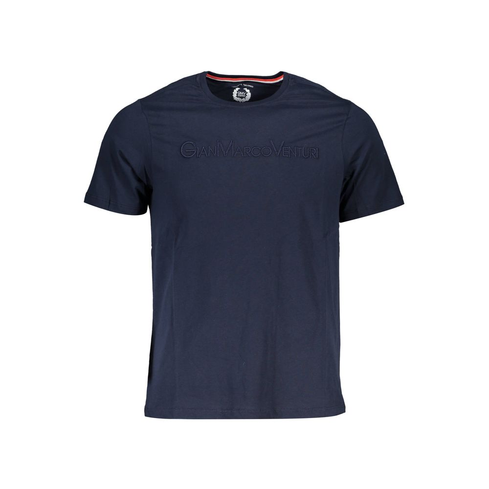 Gianmarco Venturi Blue Cotton Men T-Shirt | Regal Royce