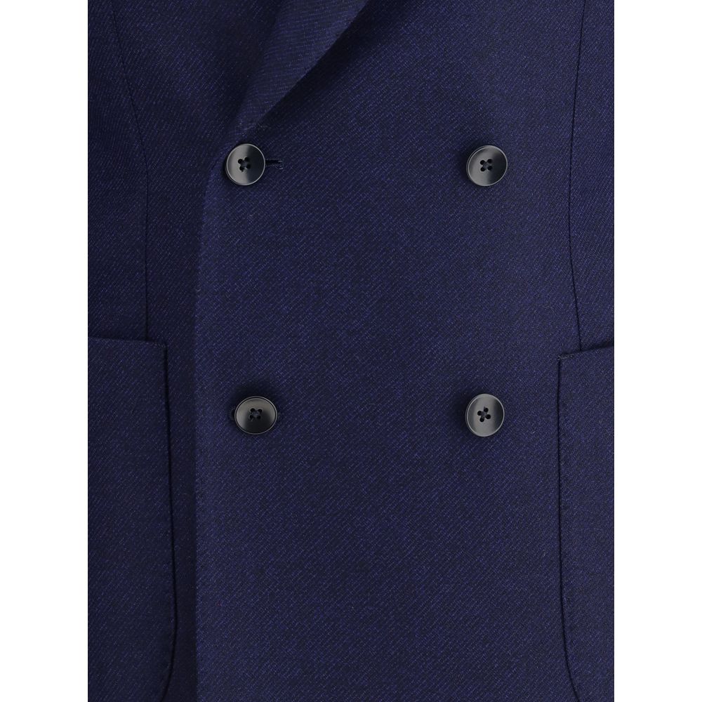 Gi Capri Blue Fleece Wool Coat | Regal Royce