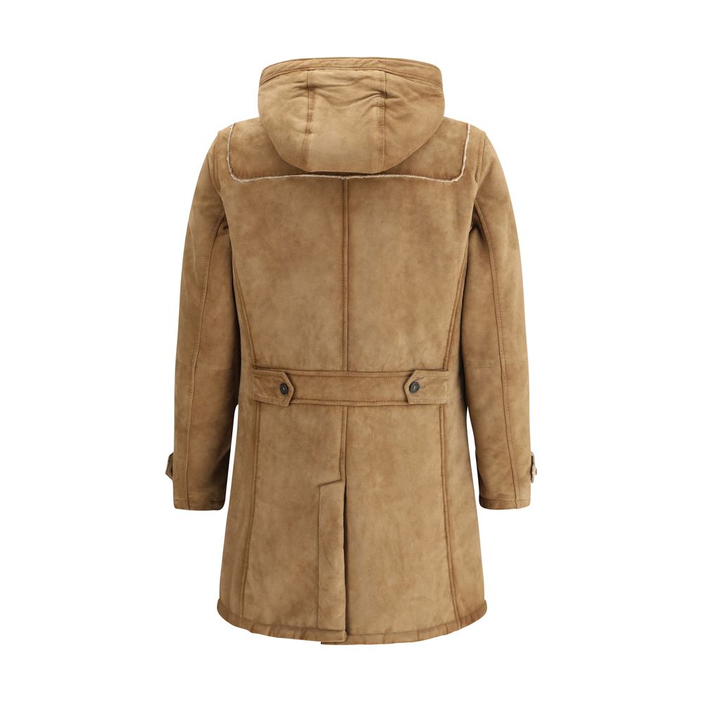 D'amico Brown Leather Coat