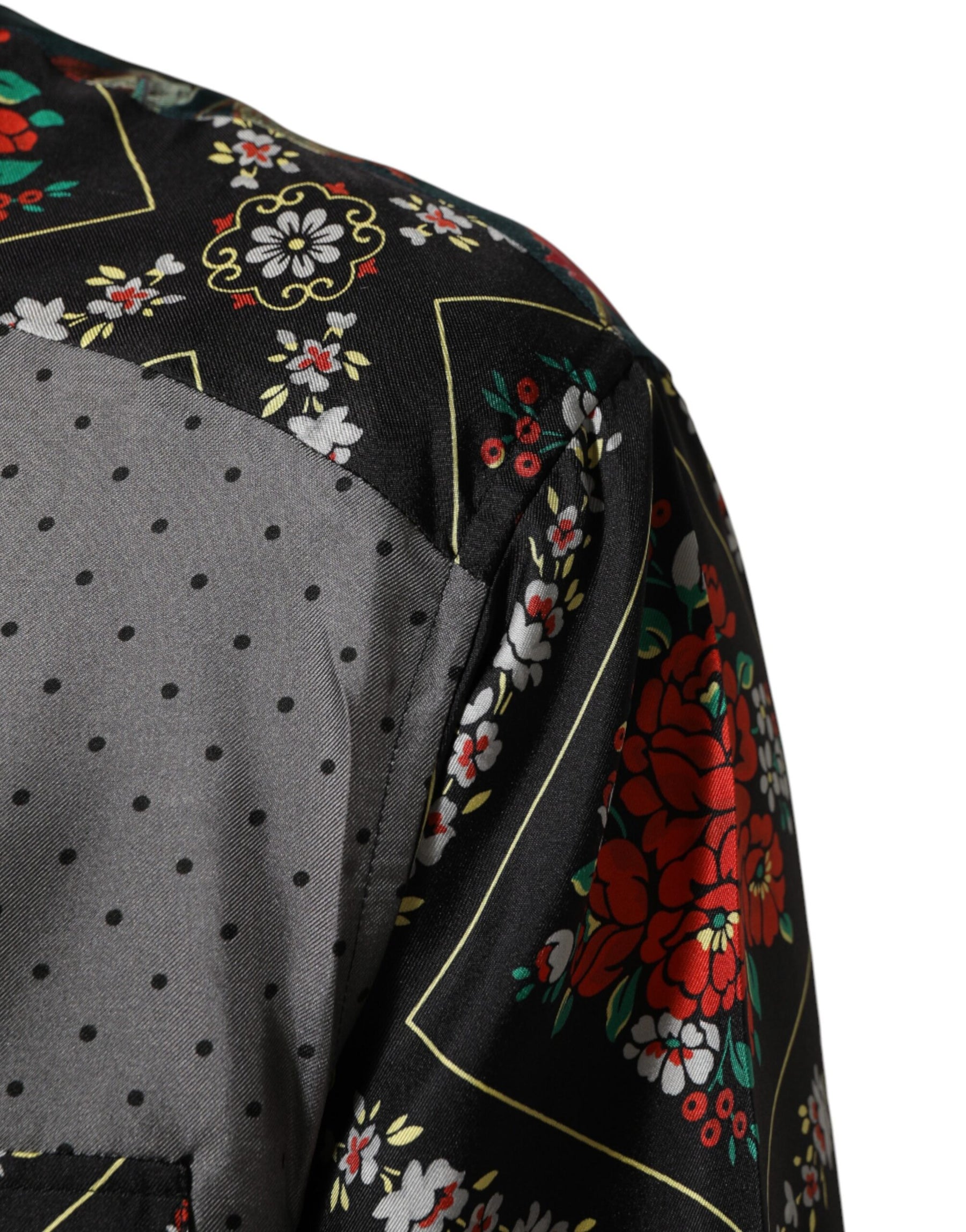 Dolce & Gabbana Multicolor Patchwork Long Sleeves Silk Shirt | Regal Royce