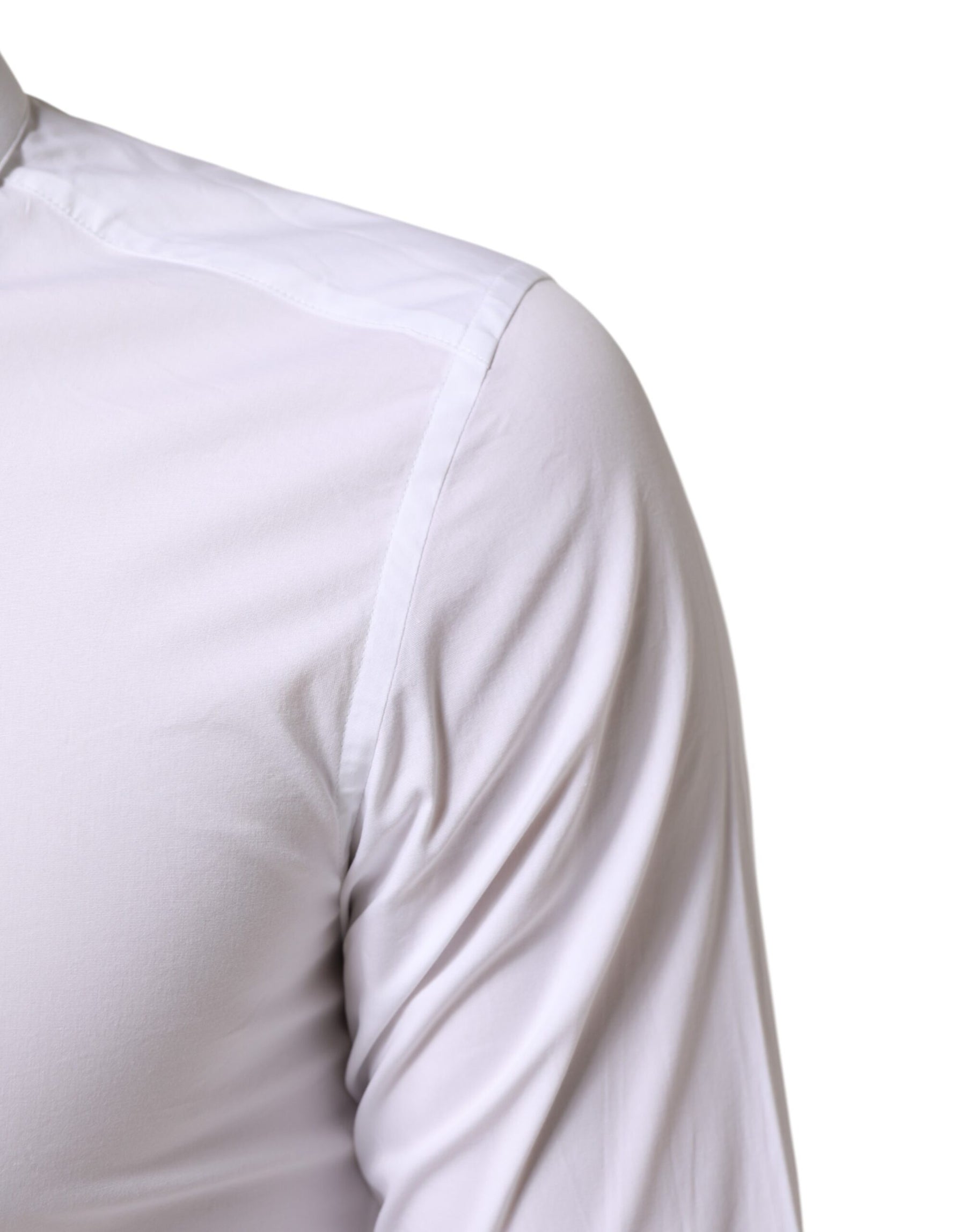 Dolce & Gabbana White Cotton GOLD Formal Men Dress Shirt | Regal Royce