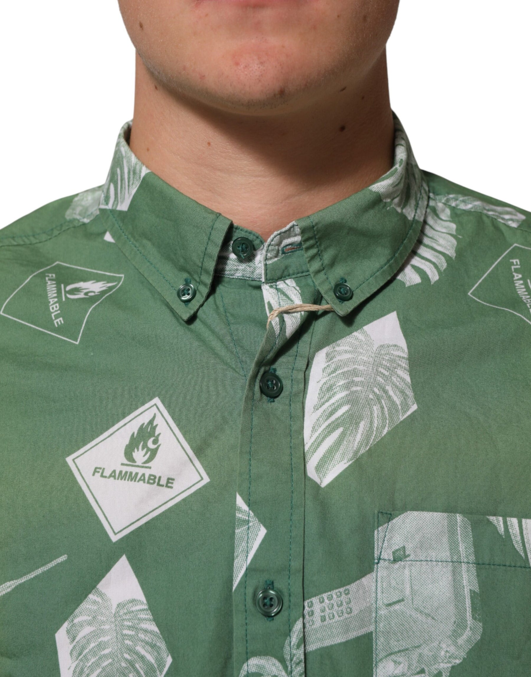 Carhartt Wip Green Printed Cotton Collared Short Sleeves Polo Shirt | Regal Royce