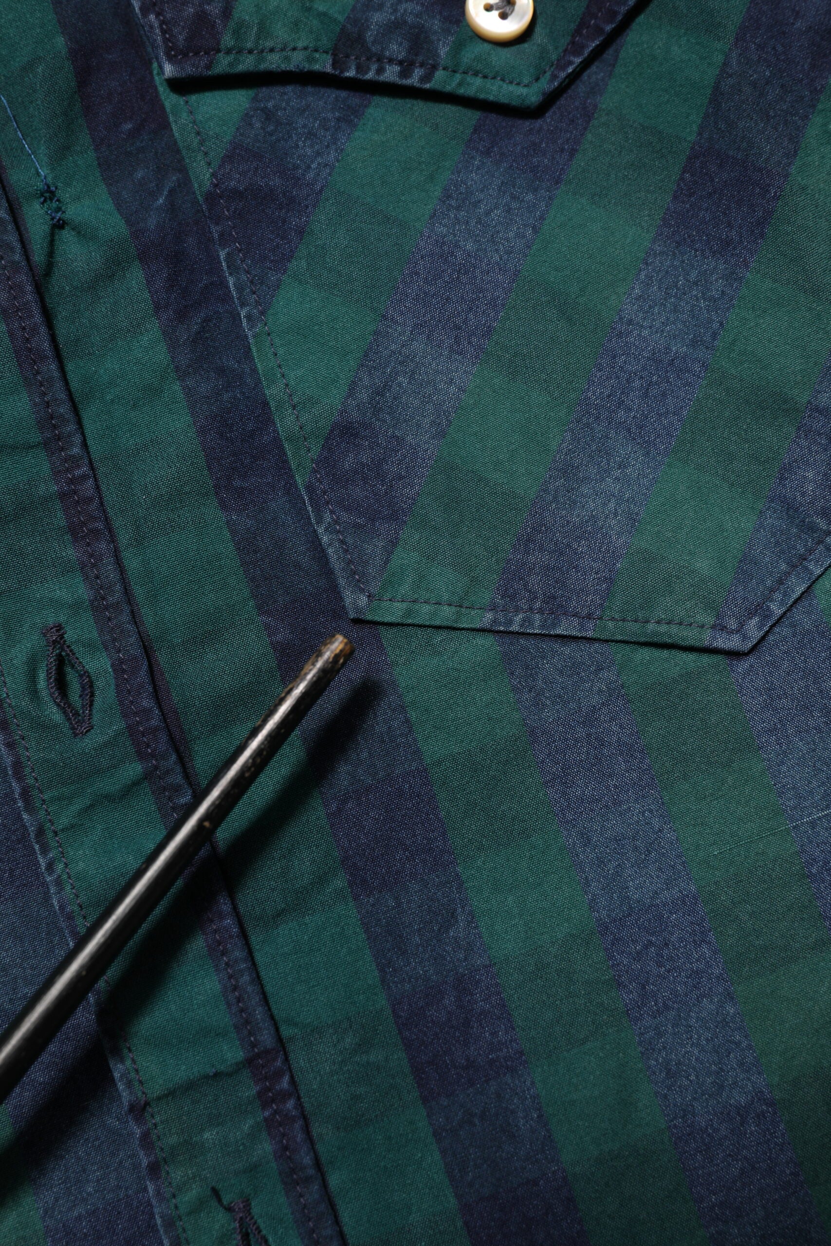 AGLINI Green Checkered Cotton Button Down Long Sleeves Shirt